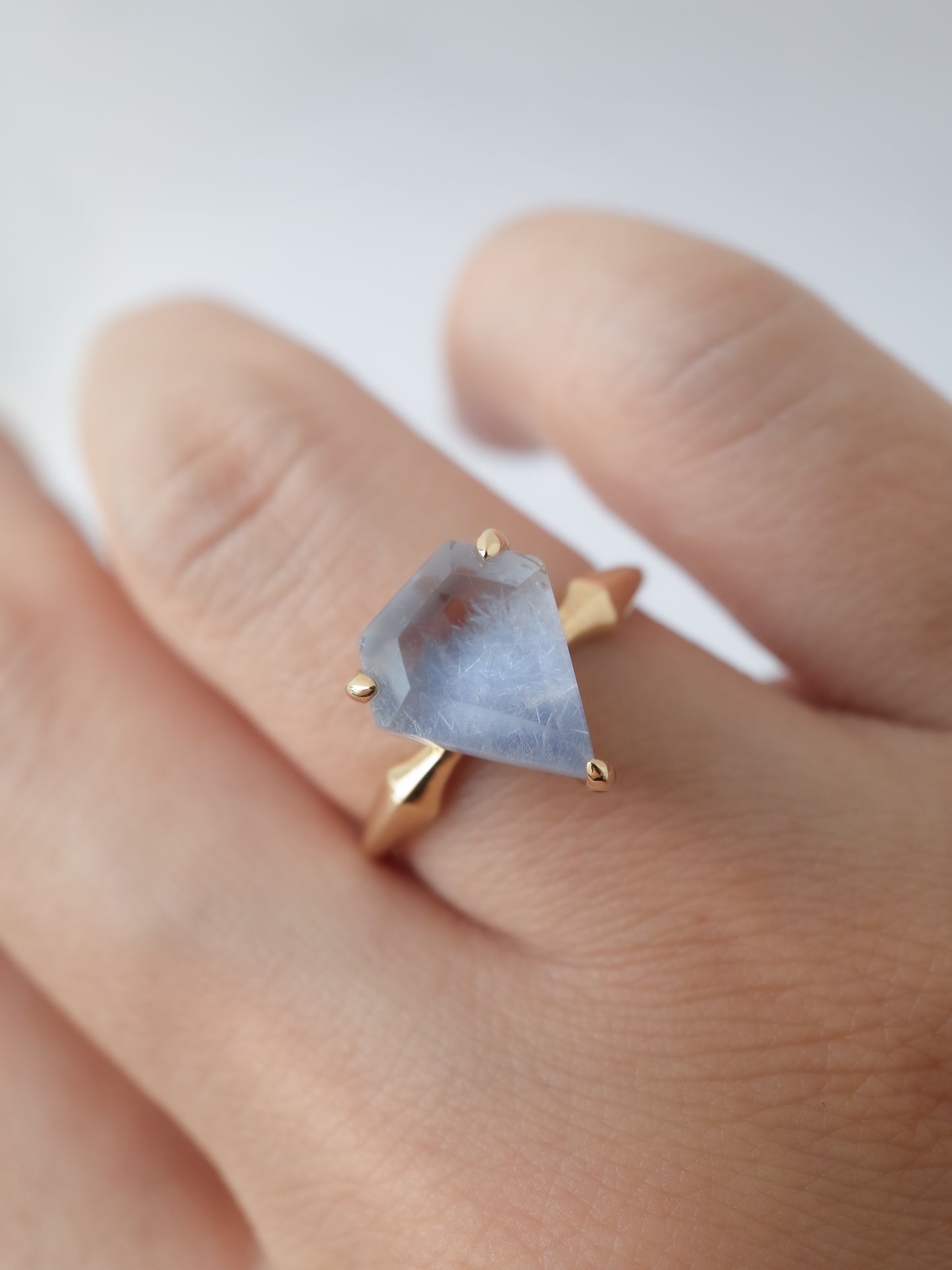 Dumortierite in Quartz Ring - 1