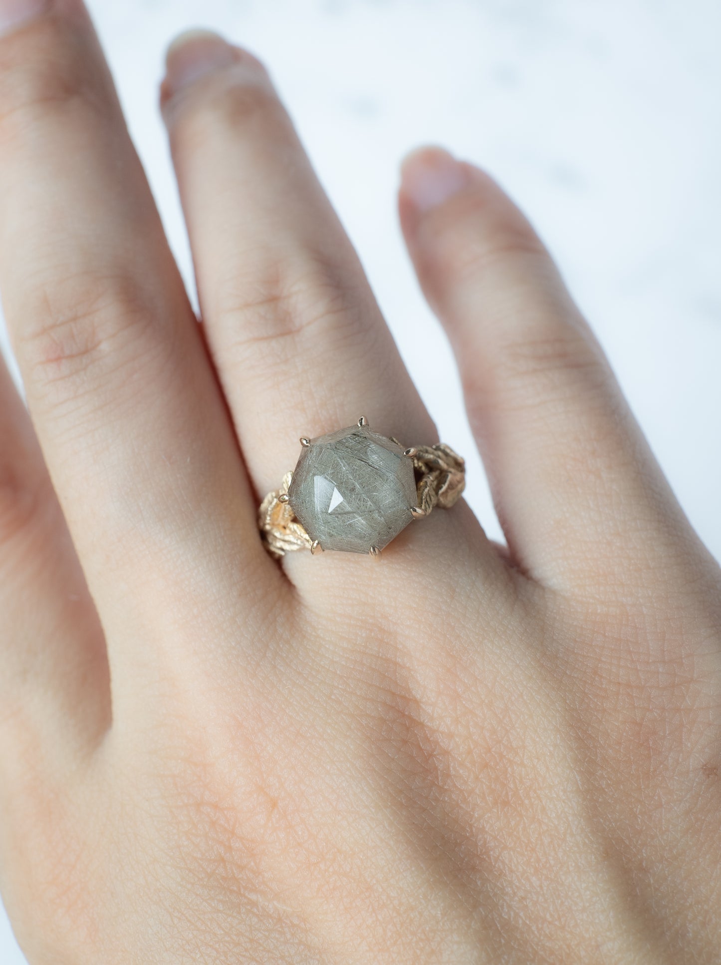Silver Rutilated Quartz Ring / cut by CANNA