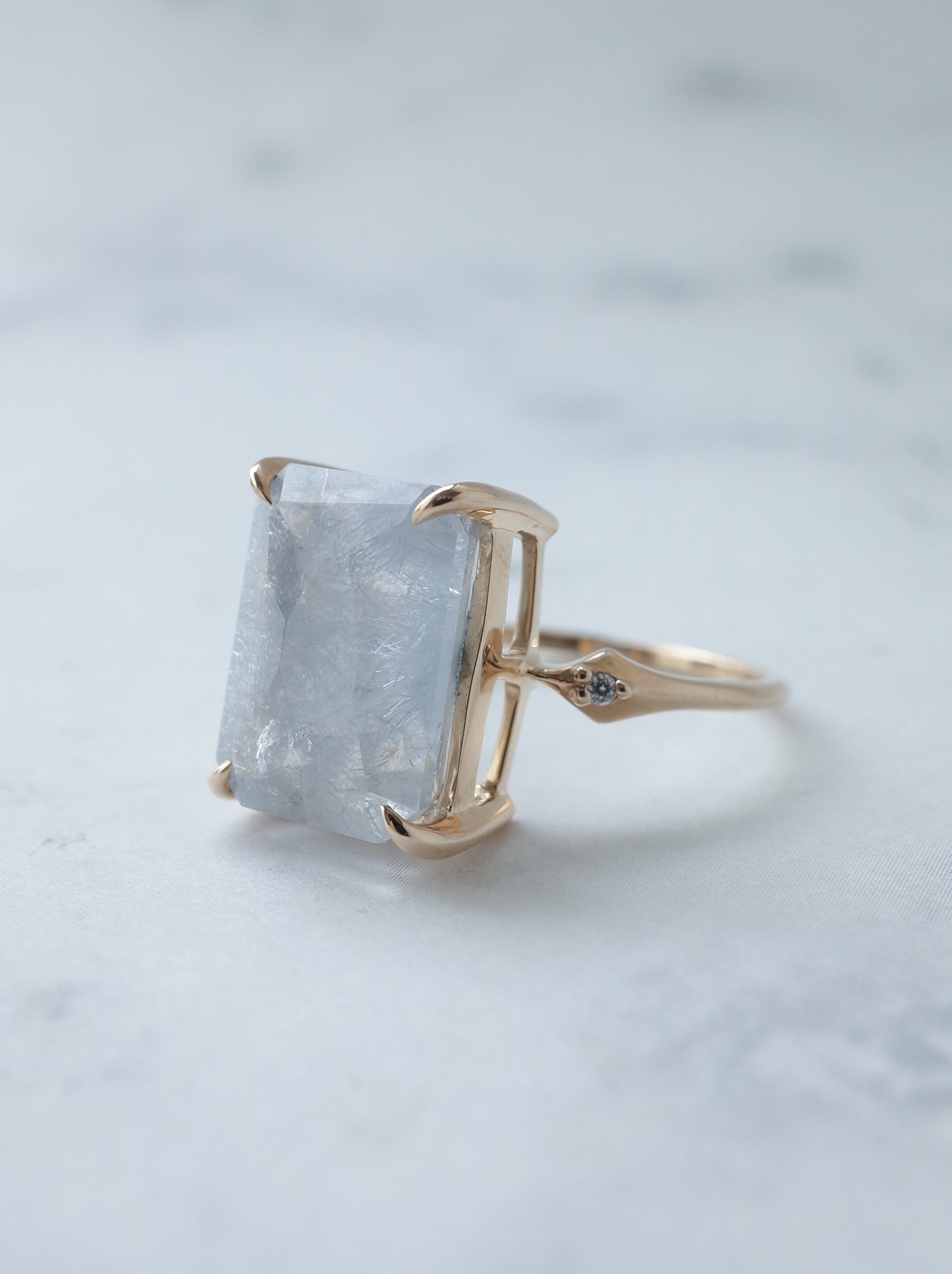 Dumorutierite in Quartz Ring cut by CANNA -2