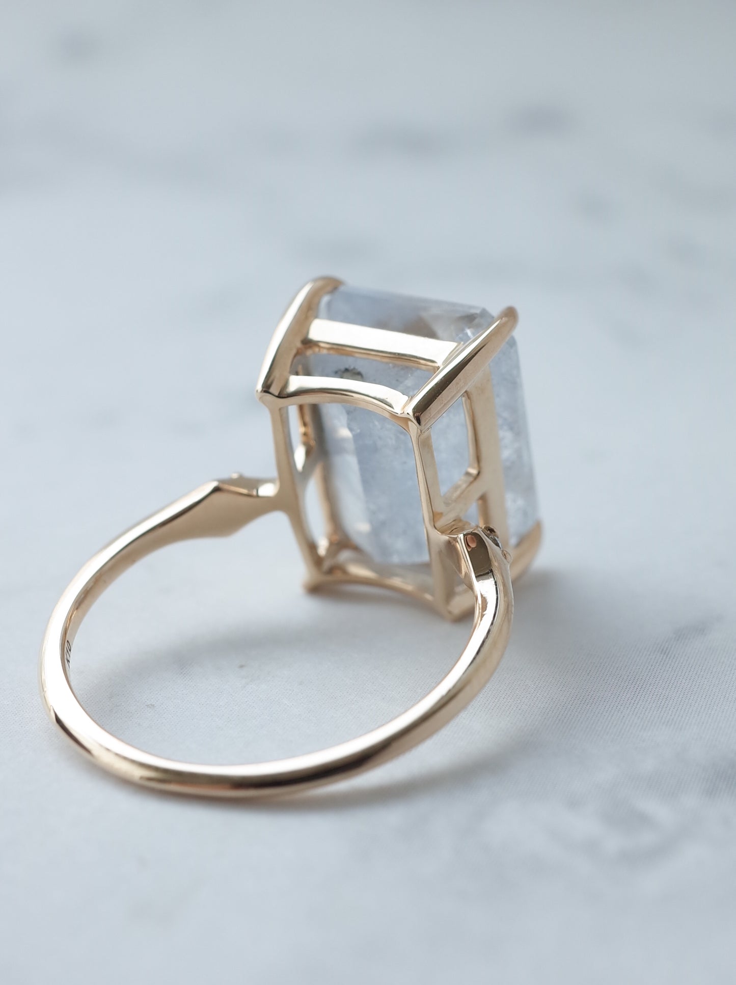 Dumorutierite in Quartz Ring cut by CANNA -2