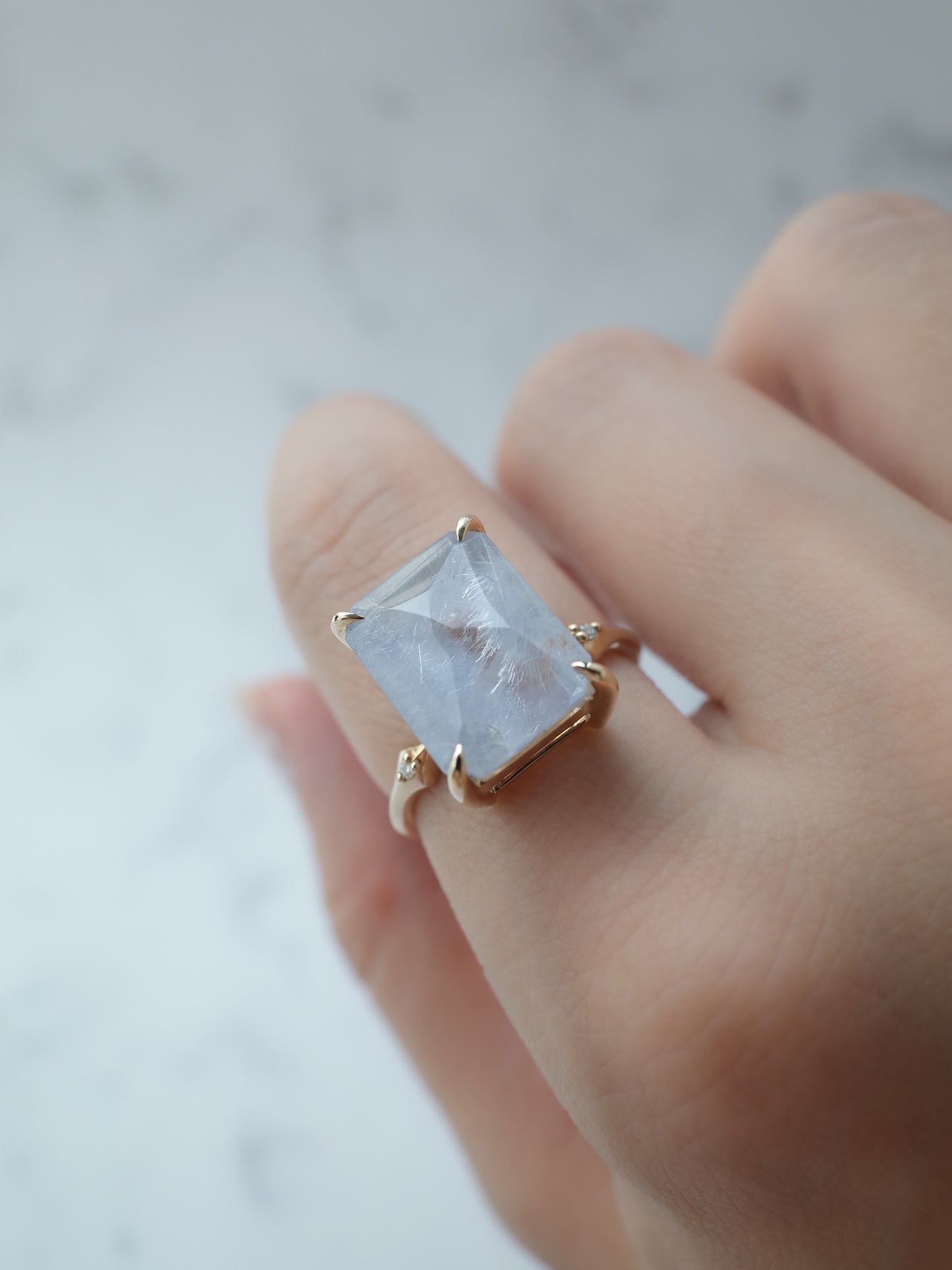 Dumorutierite in Quartz Ring cut by CANNA -2