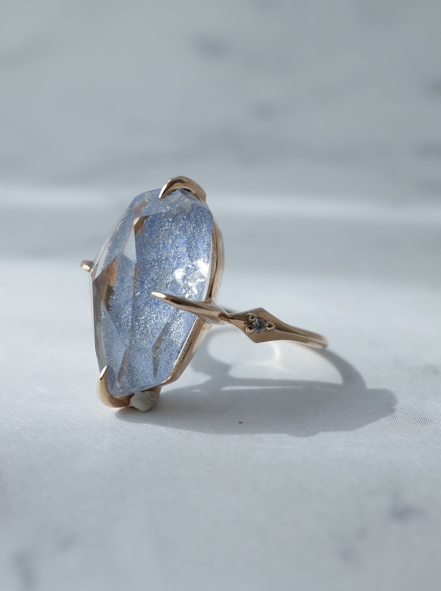 Dumorutierite in Quartz Ring cut by CANNA - 3