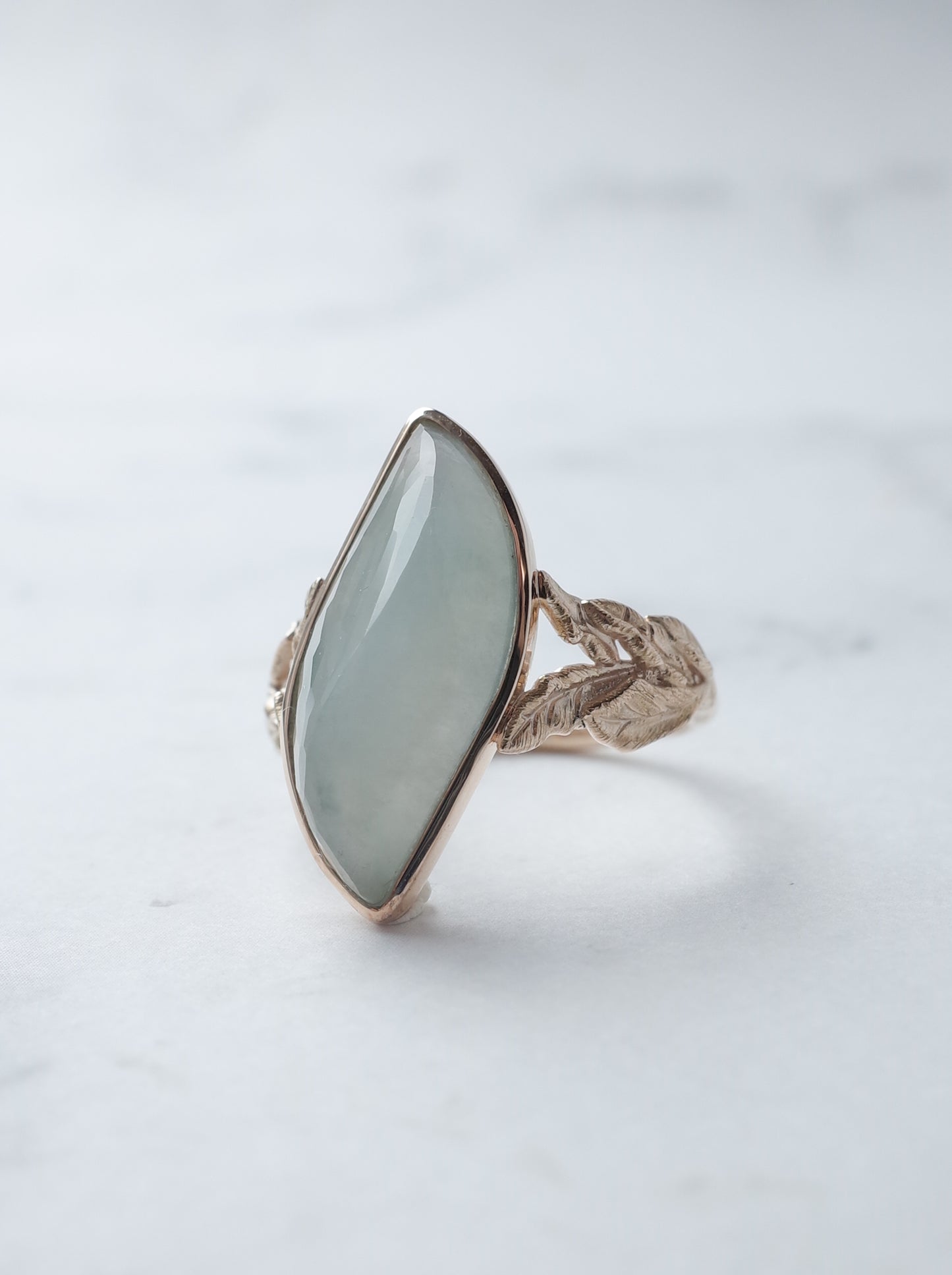 KOMOREBI leaf Jadeite Ring - 1