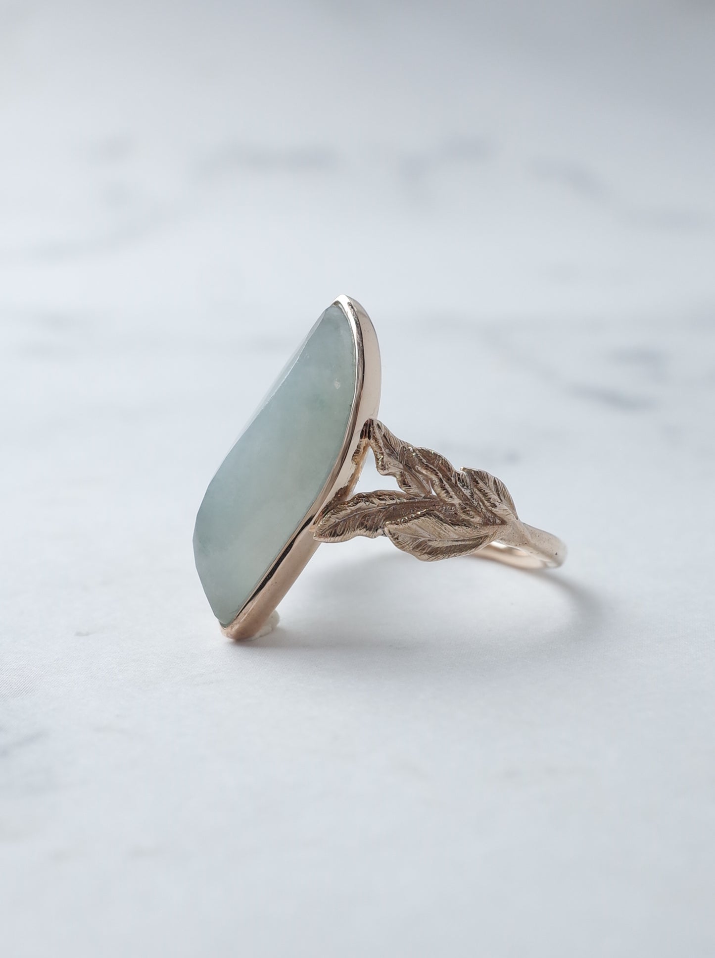 KOMOREBI leaf Jadeite Ring - 1