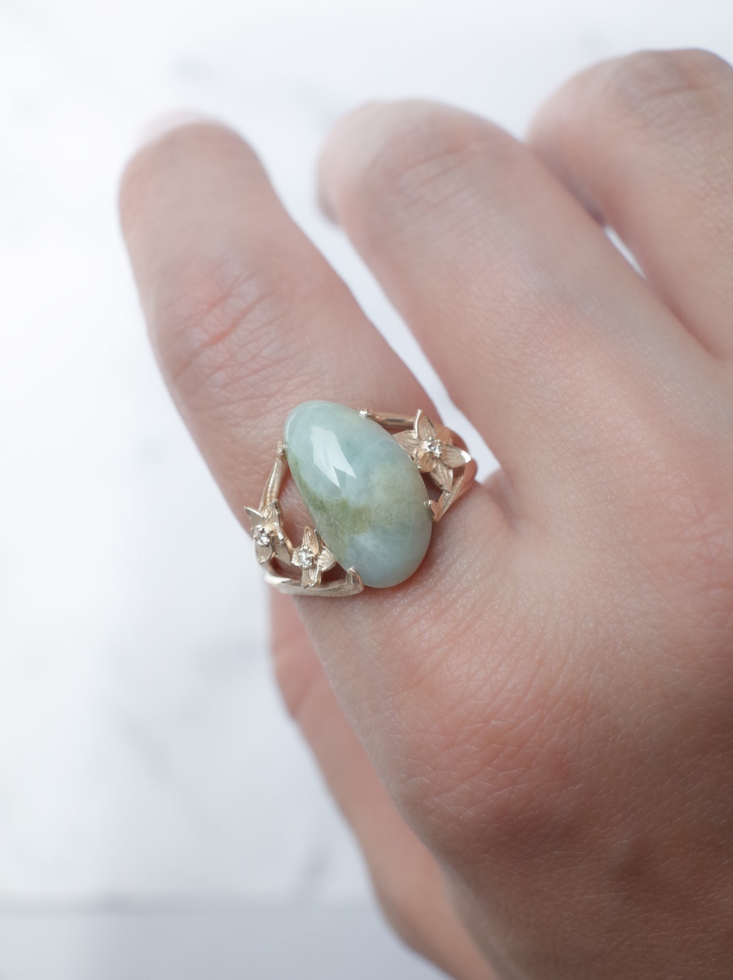 ITOIGAWA Jadeite  DAFFODIL Ring