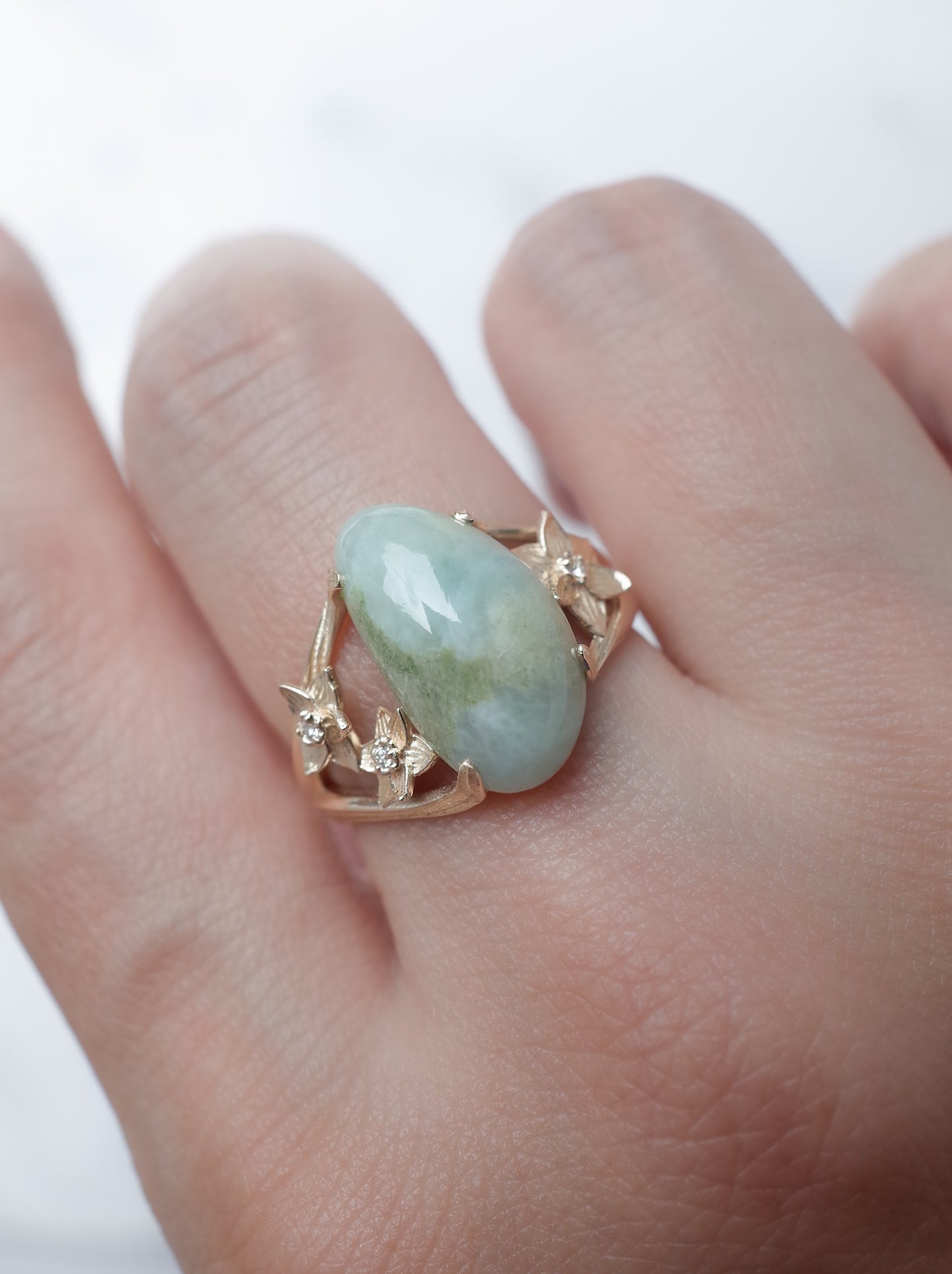 ITOIGAWA Jadeite  DAFFODIL Ring