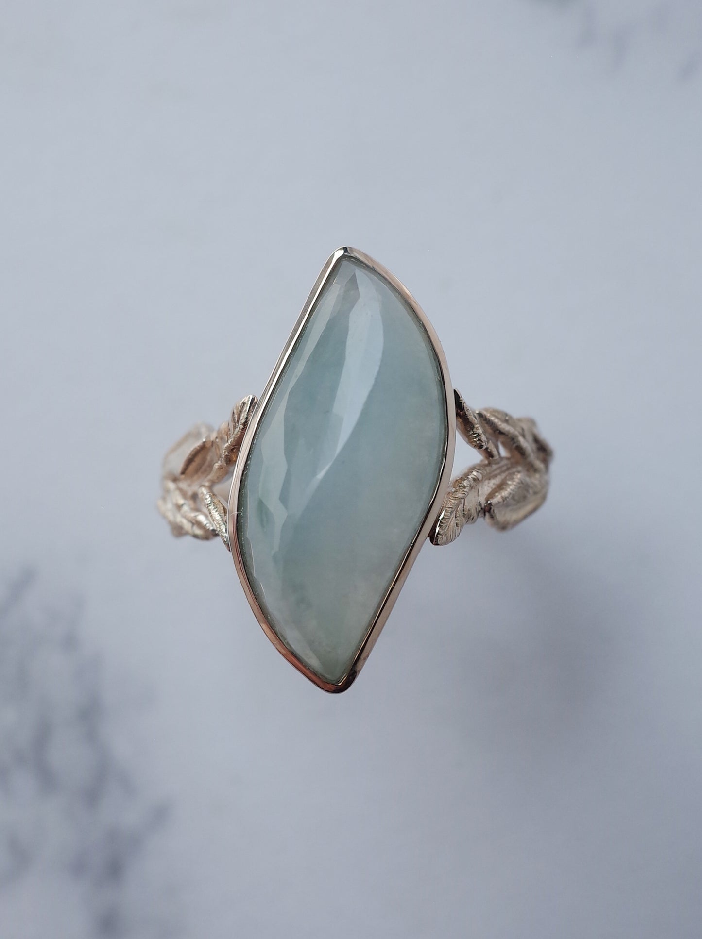 KOMOREBI leaf Jadeite Ring - 1