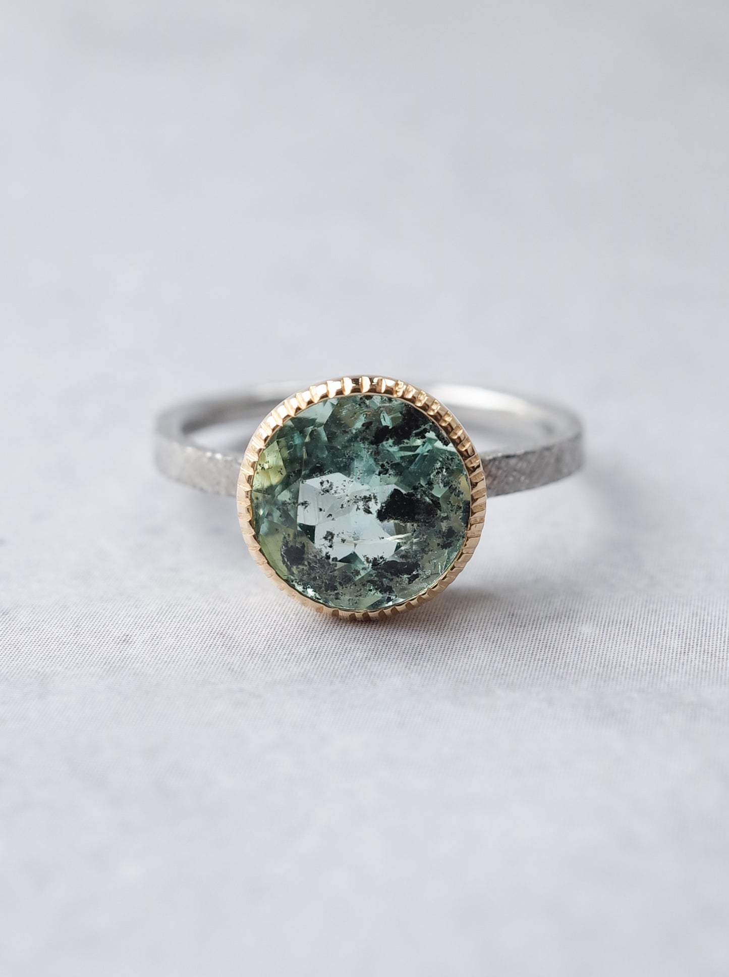 Hematite in Emerald Ring