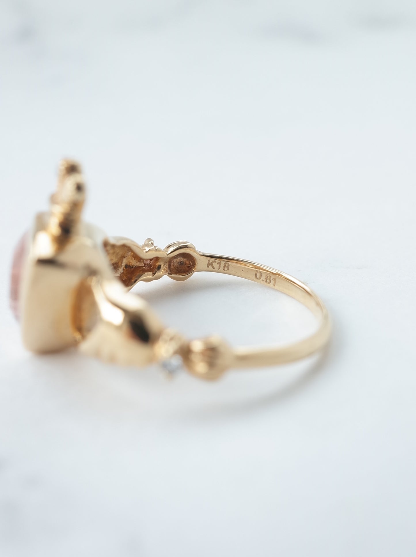 Oregon Sunstone Claddagh Ring