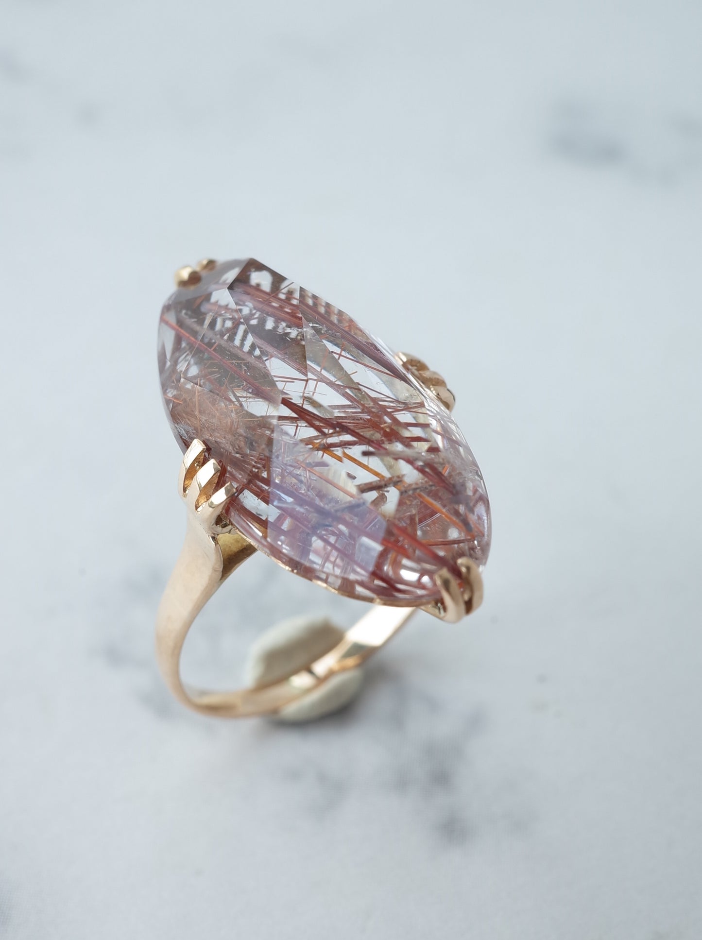 Neo Vintage Red Rutilated Quartz Ring