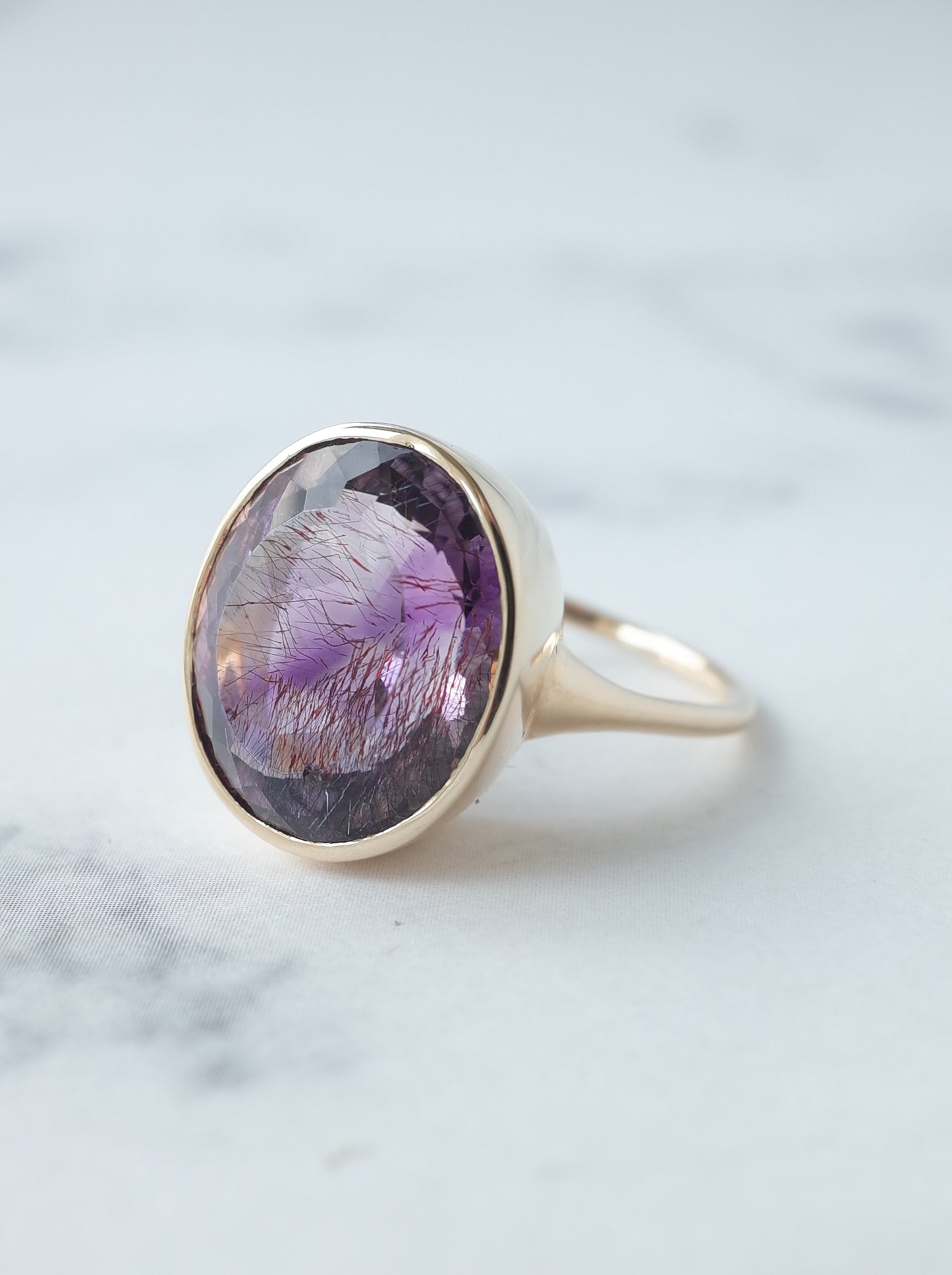 Goethite in Amethyst Ring - 3