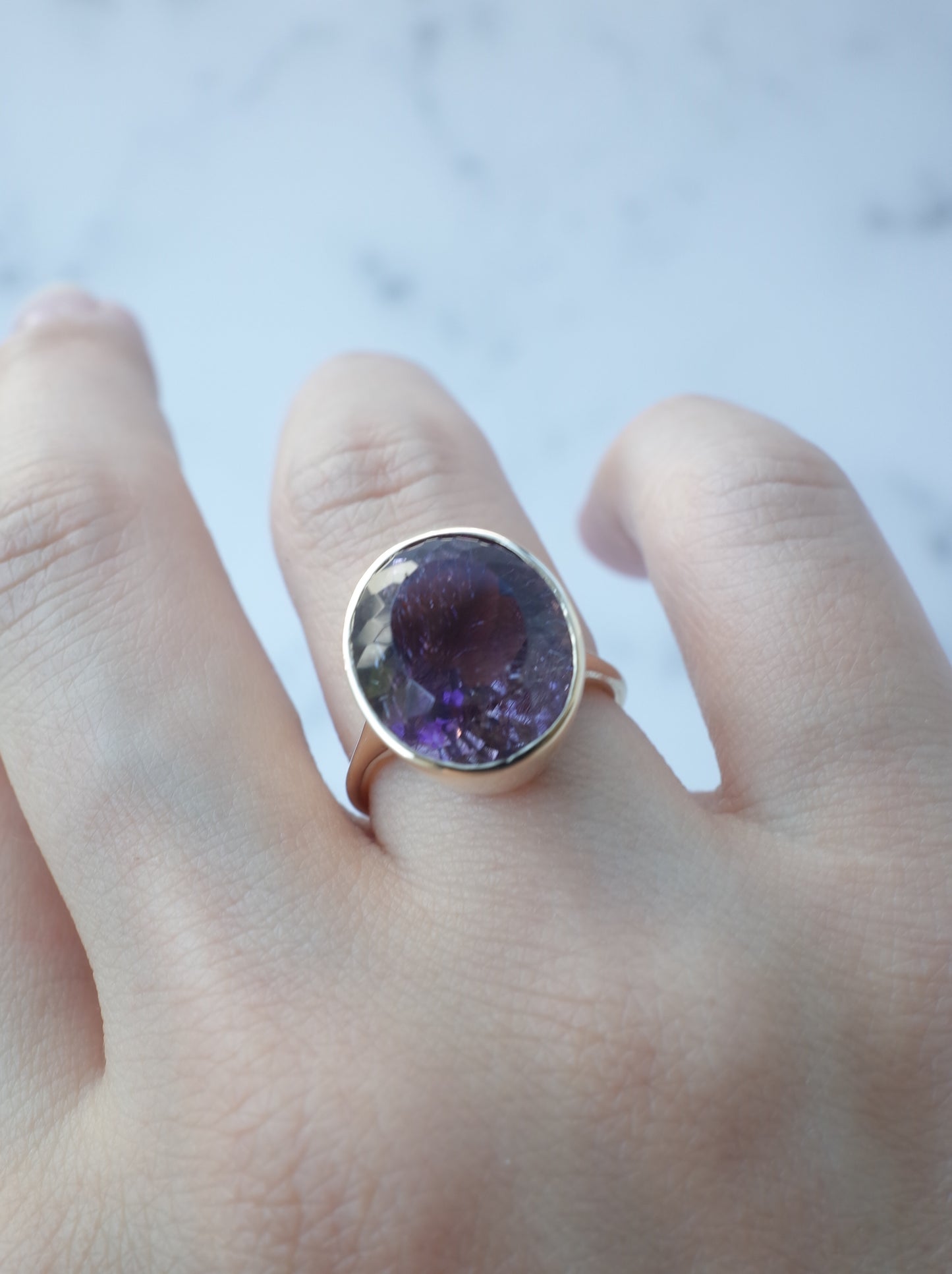 Goethite in Amethyst Ring - 3