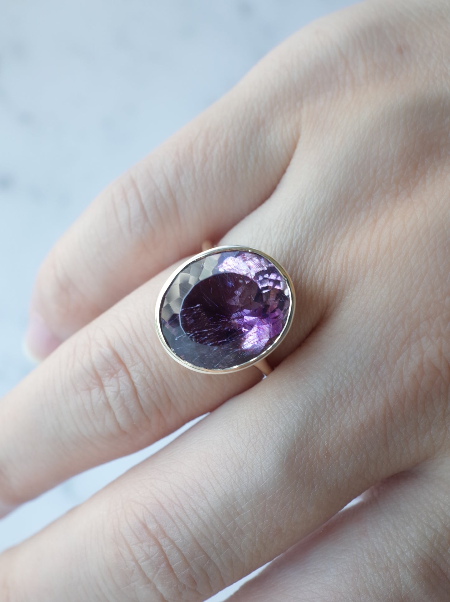 Goethite in Amethyst Ring - 3
