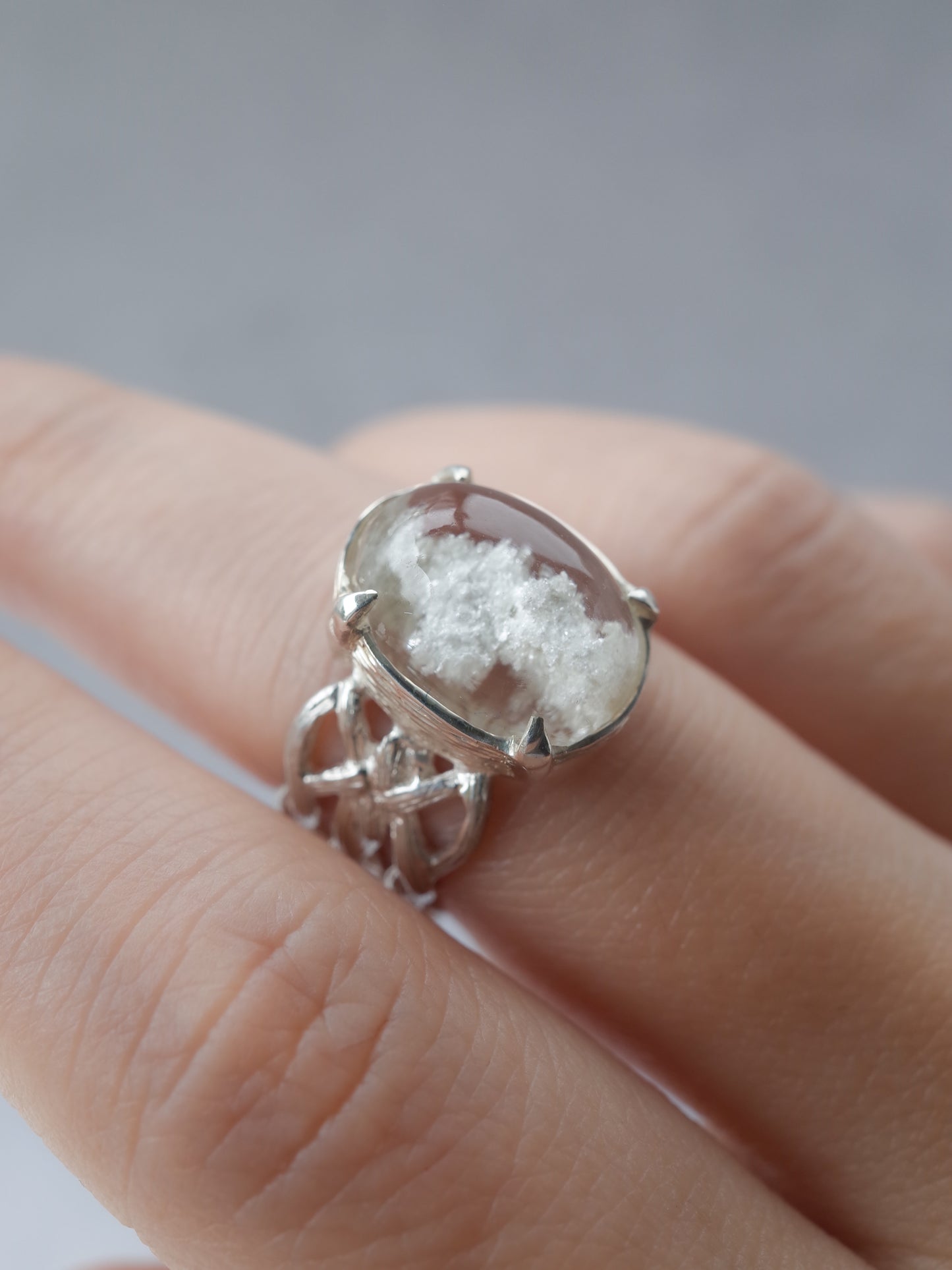 White Garden Quartz ARAN Ring - 5