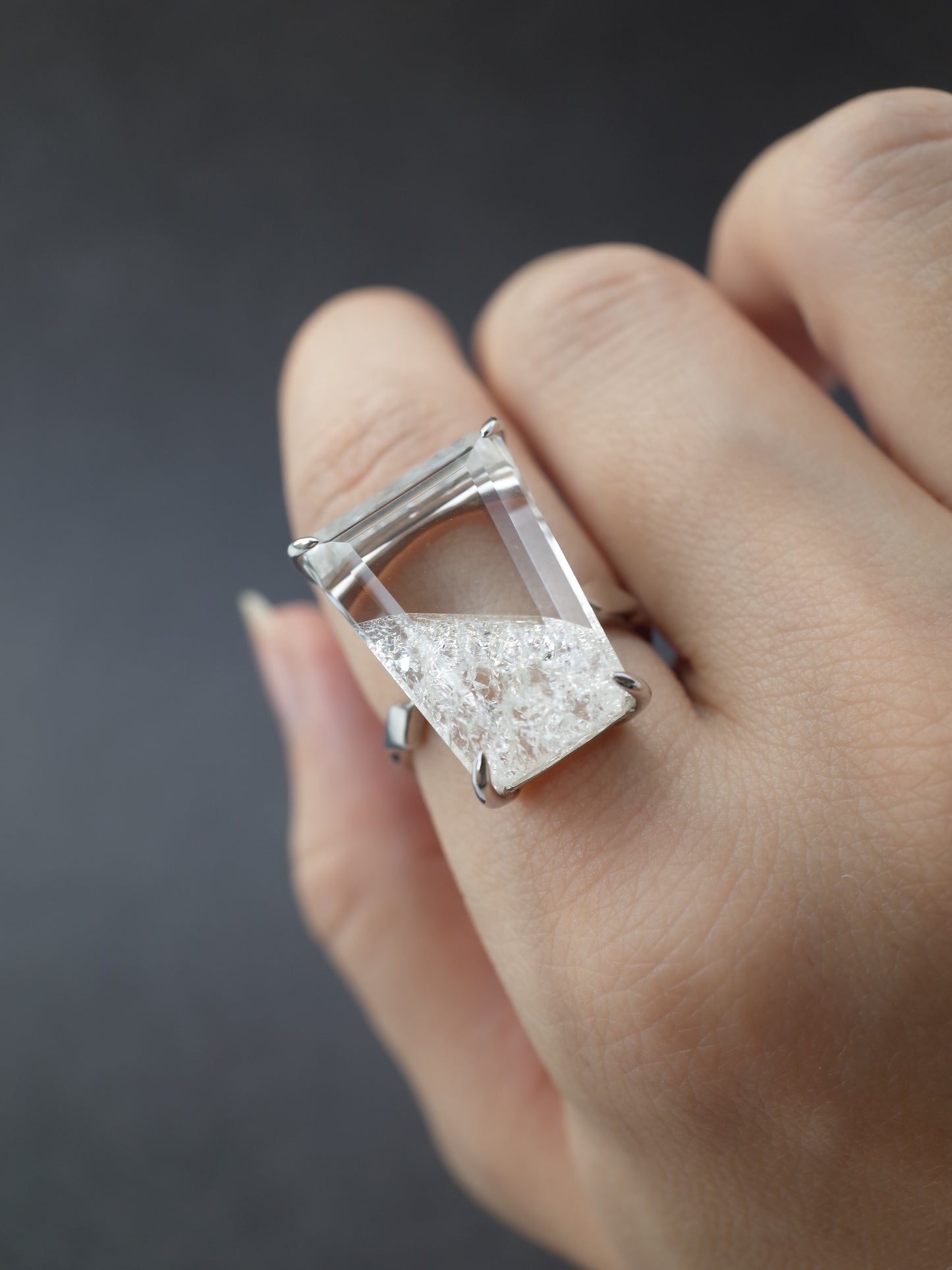 Crash Quartz Ring   / cut by CANNA