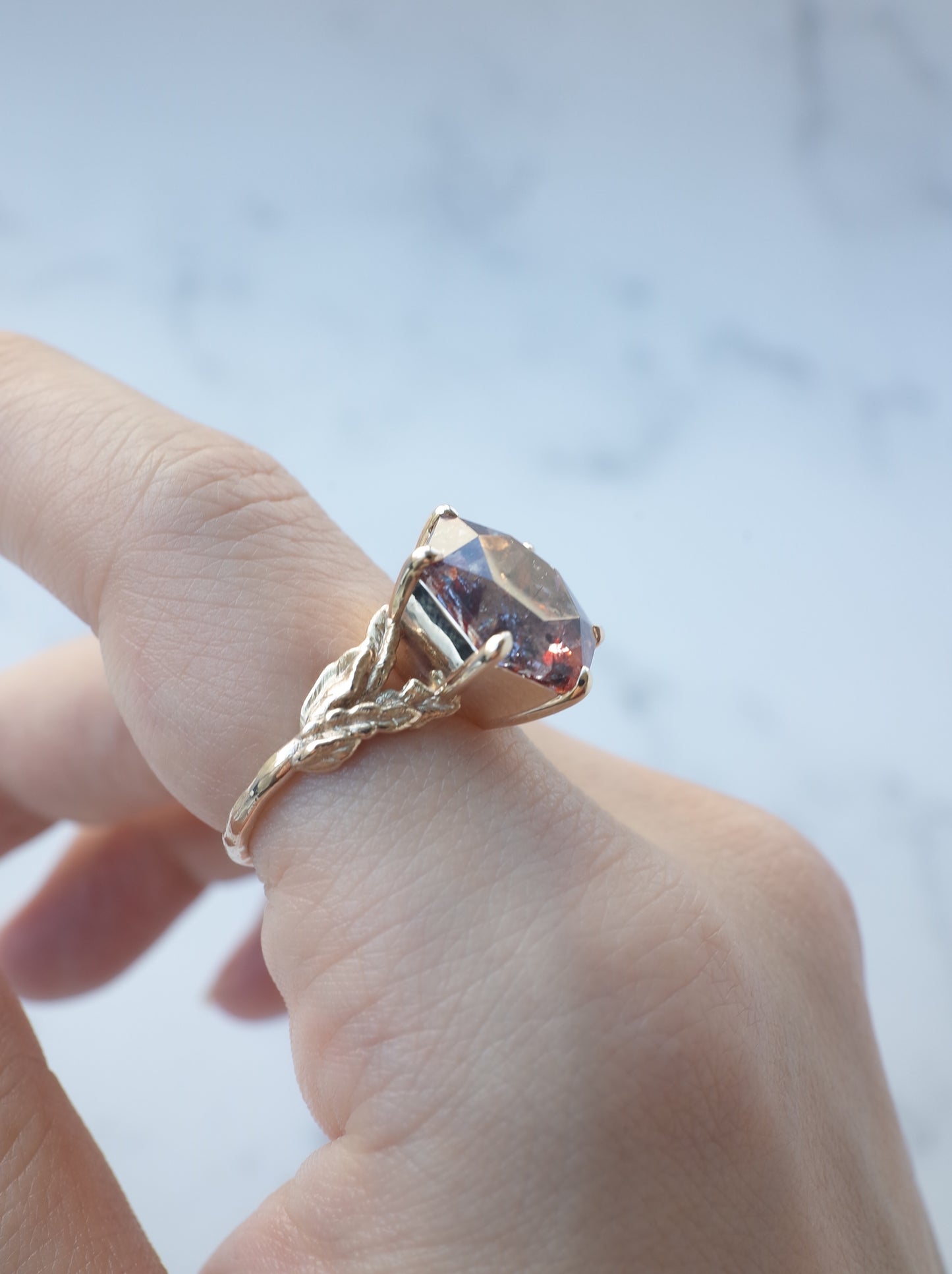 Lepidocrocite in Quartz Ring Hexagon - 1