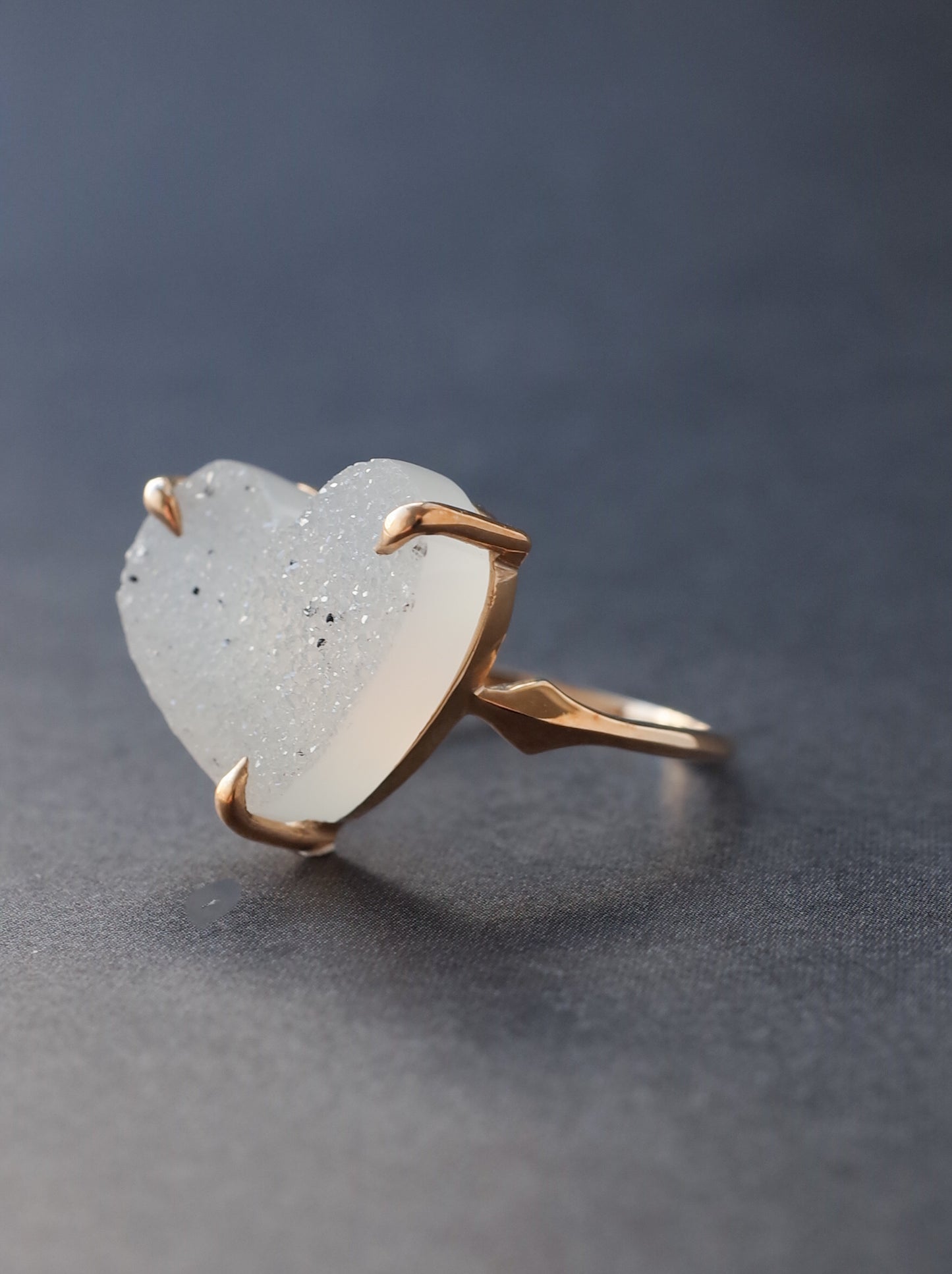 Druzy agate Quartz Ring  White - 1