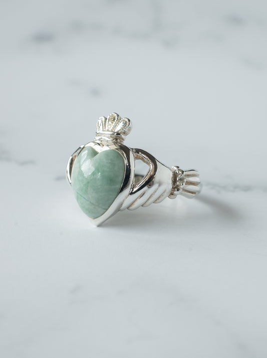 ITOIGAWA Jadeite Claddagh Ring