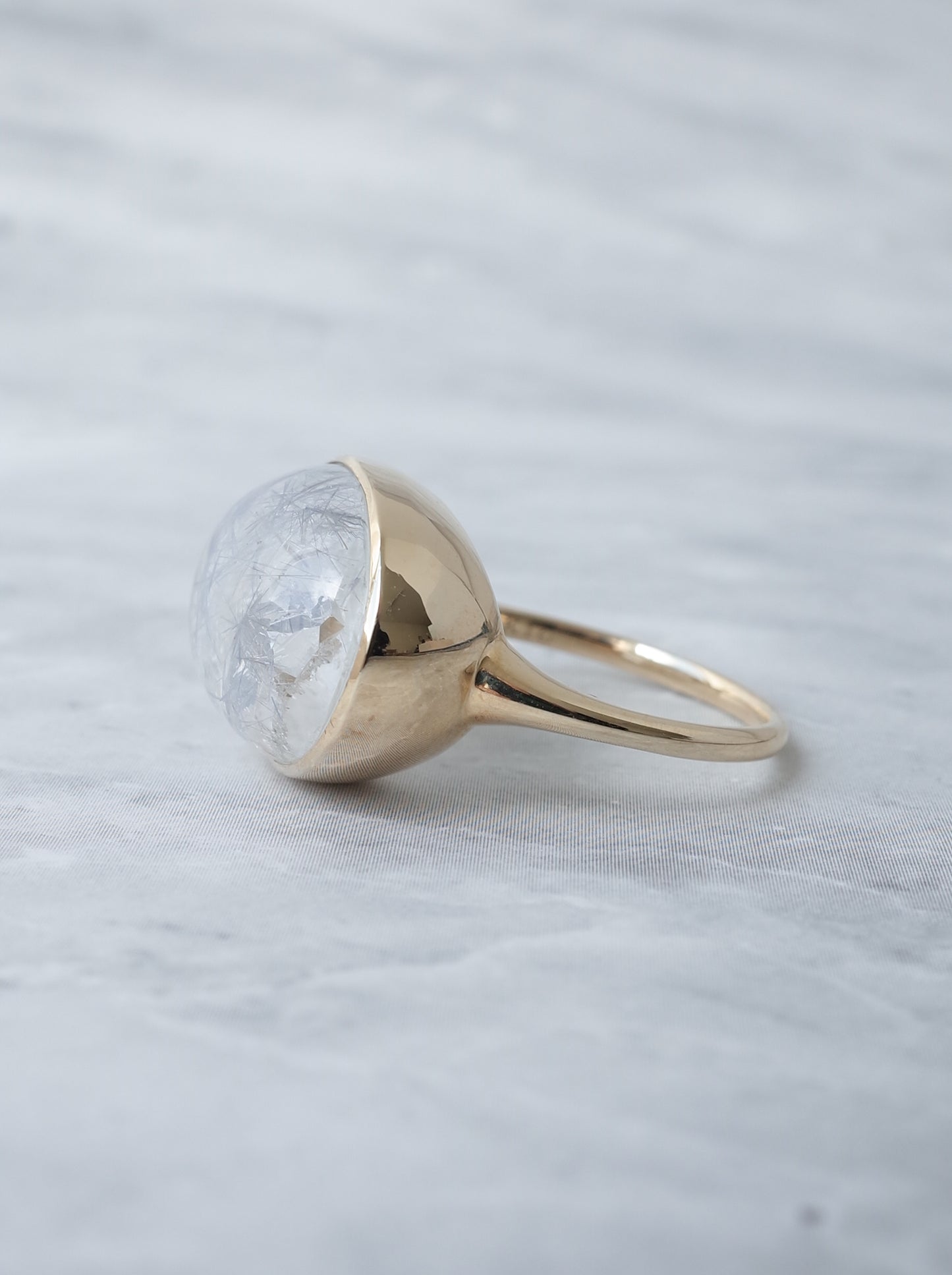 Dumorutierite in Quartz Ring - a4