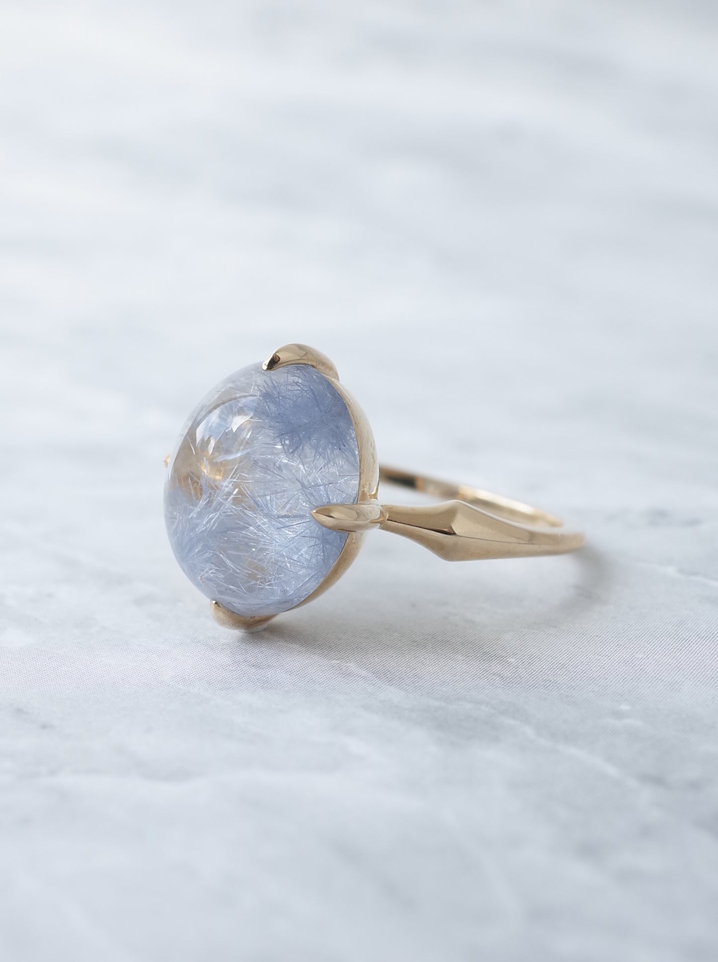 Dumorutierite in Quartz Ring - a3