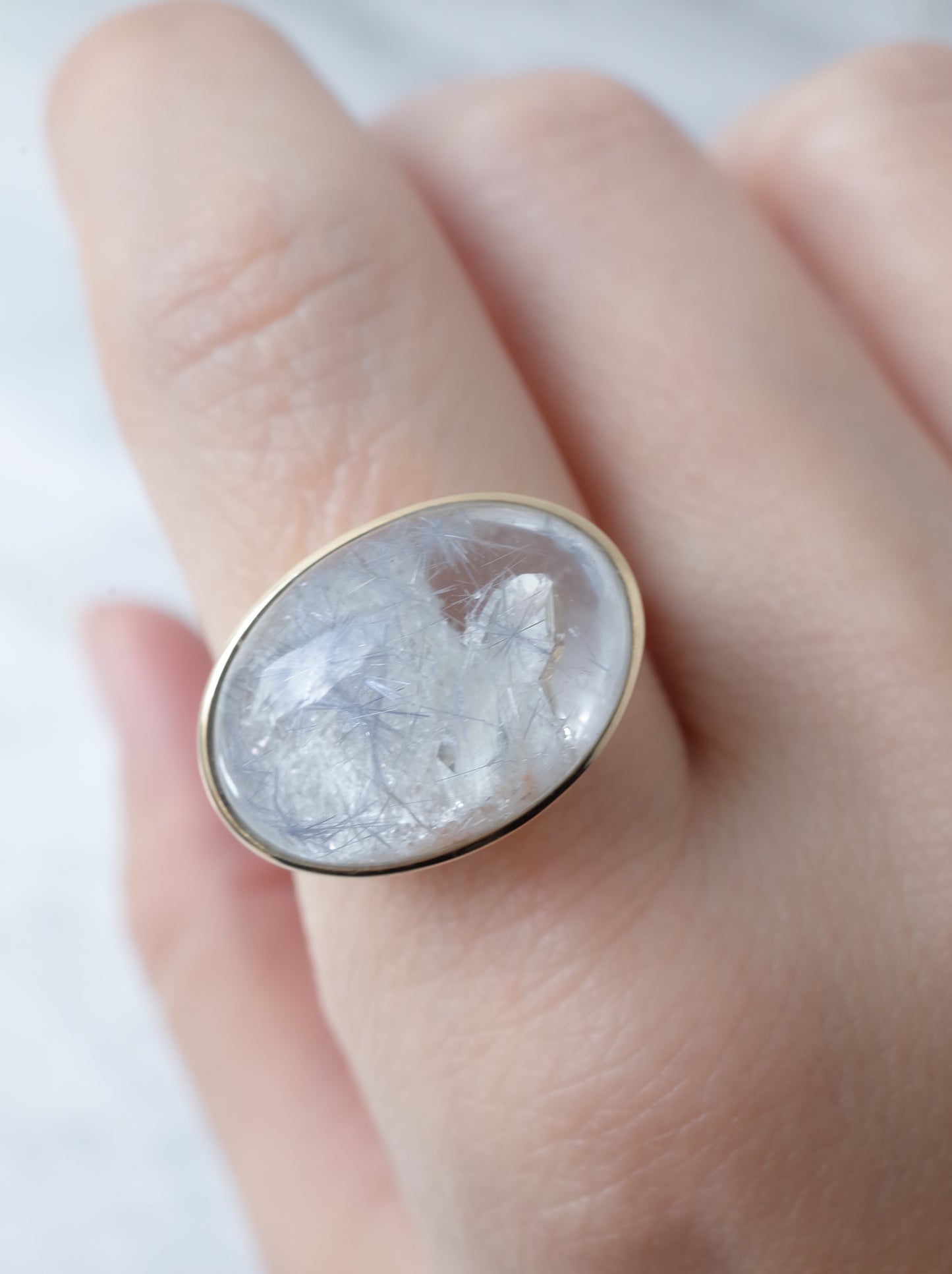 Dumorutierite in Quartz Ring - a4
