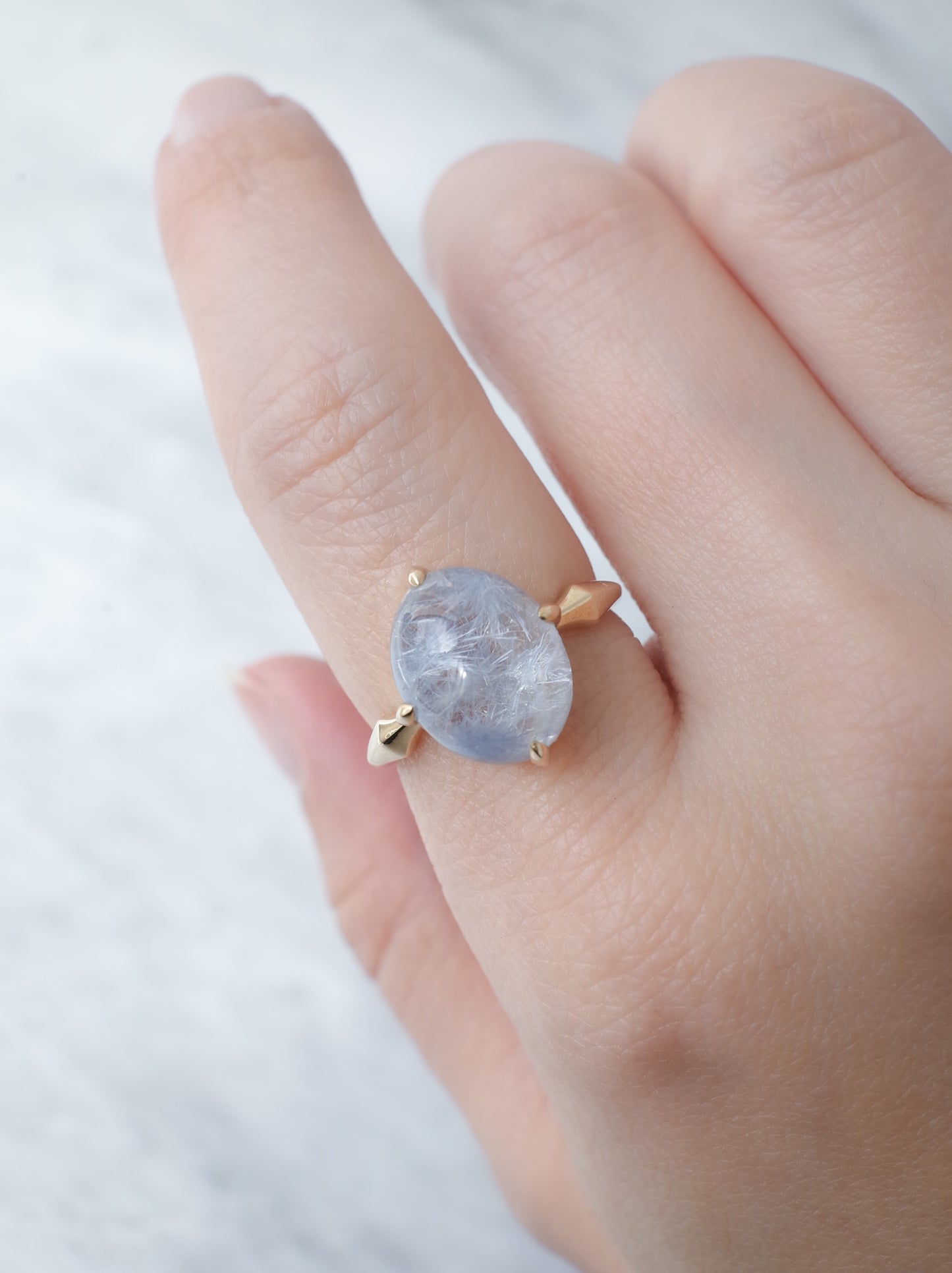 Dumorutierite in Quartz Ring - a3