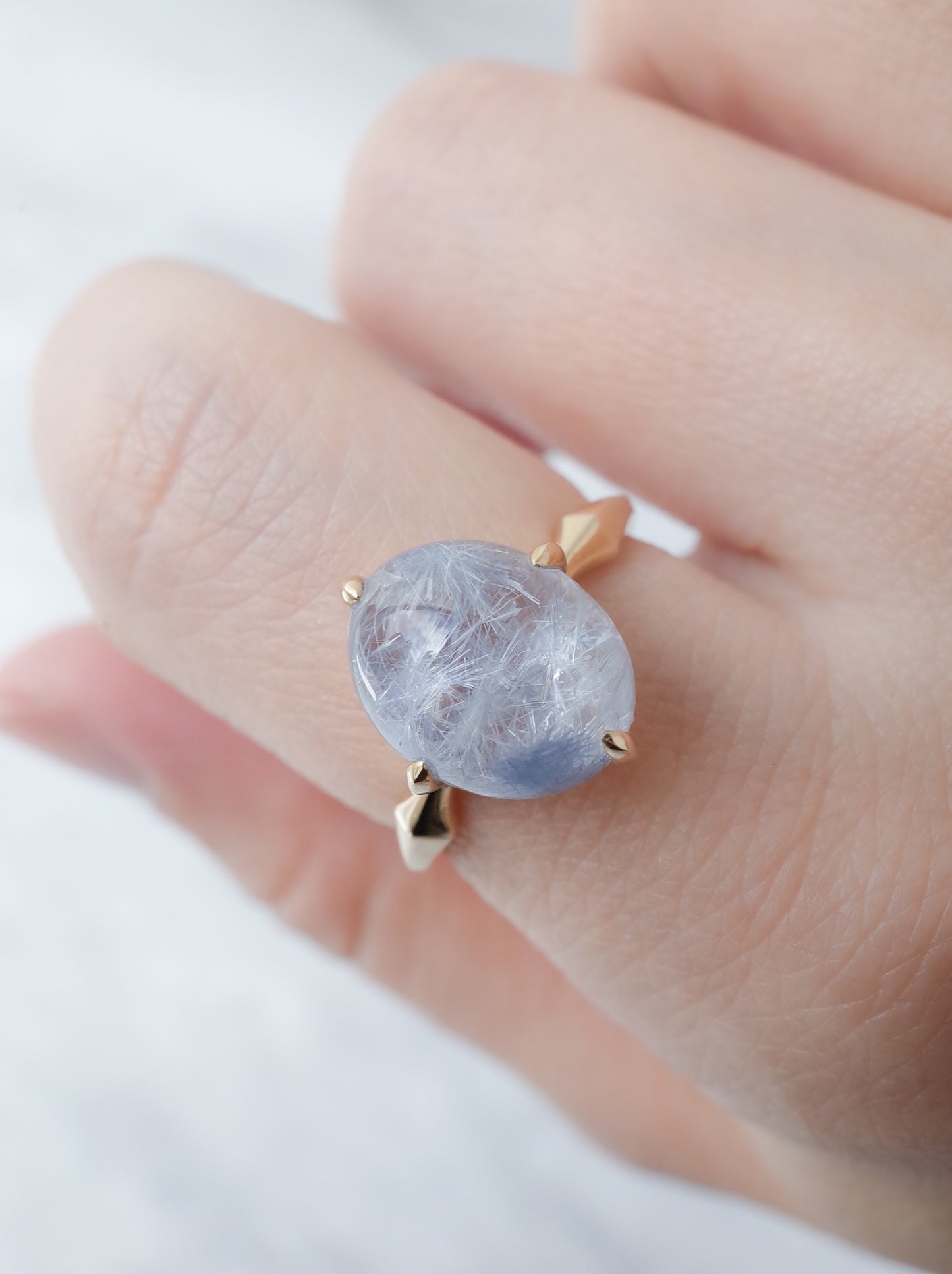 Dumorutierite in Quartz Ring - a3