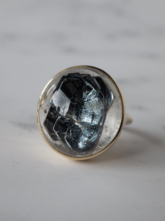 Hematite in Quartz Ring