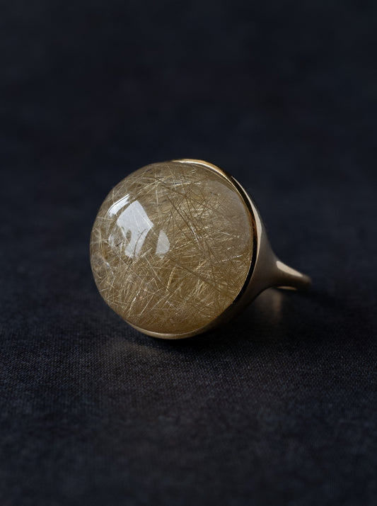 Ruteilated Quartz Ring