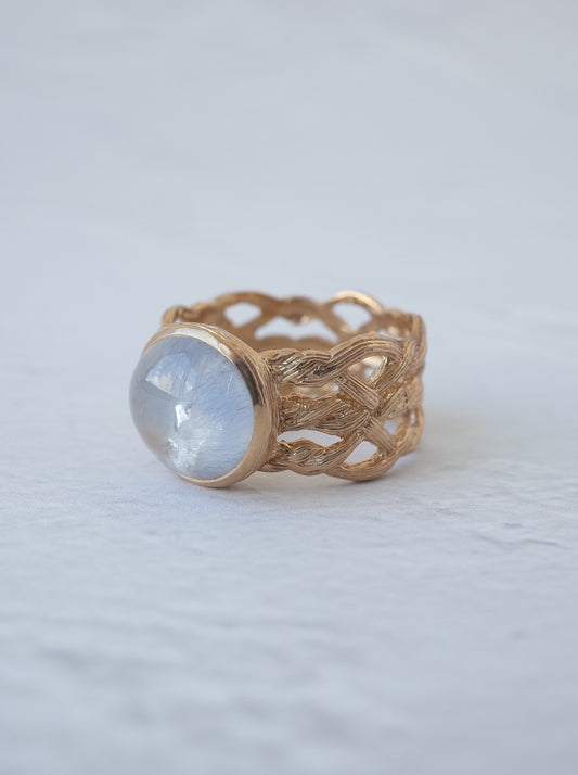 Dumortierite in Quartz ARAN Ring - 15