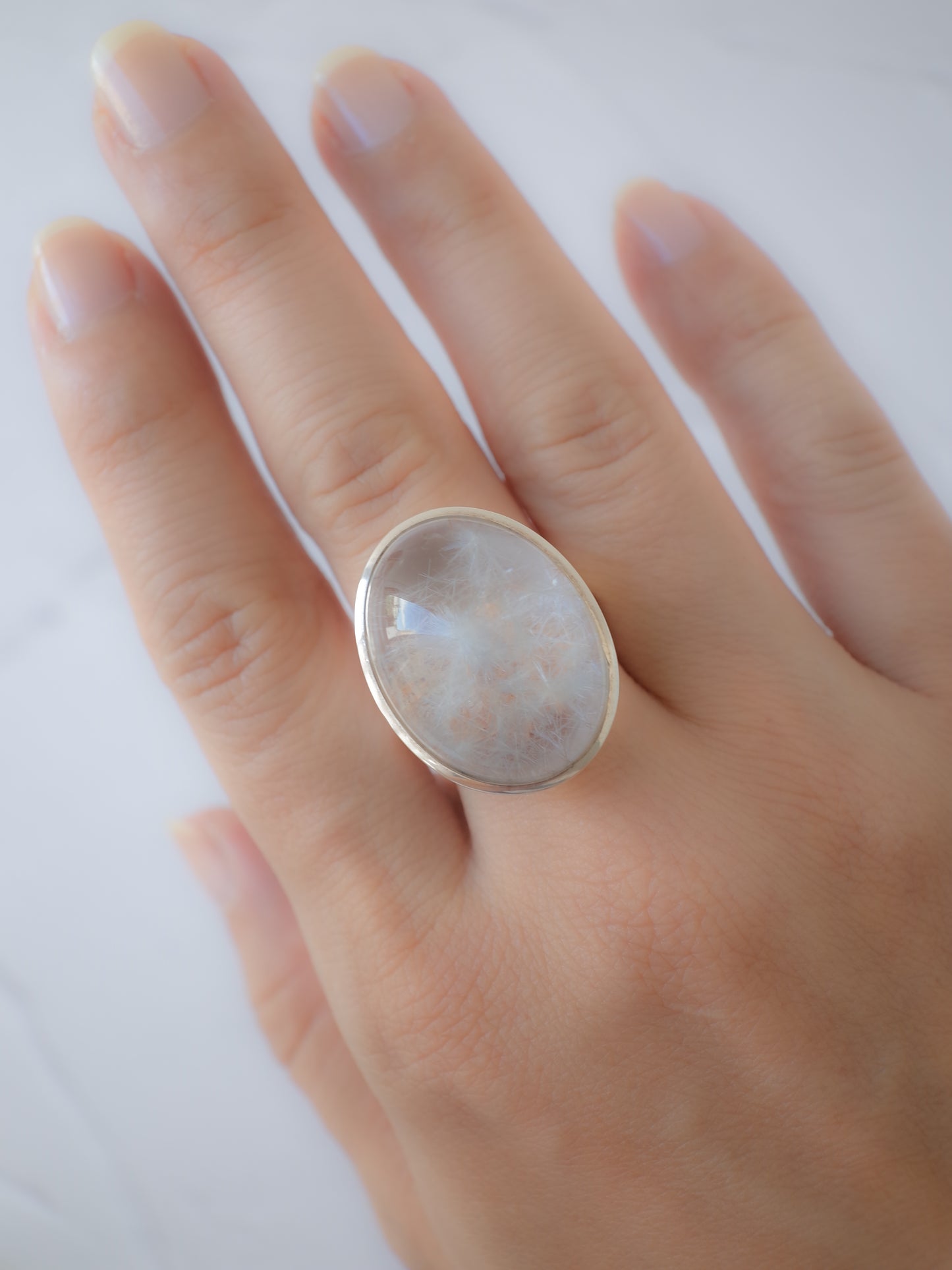 Dumortierite in Quartz Ring - 3