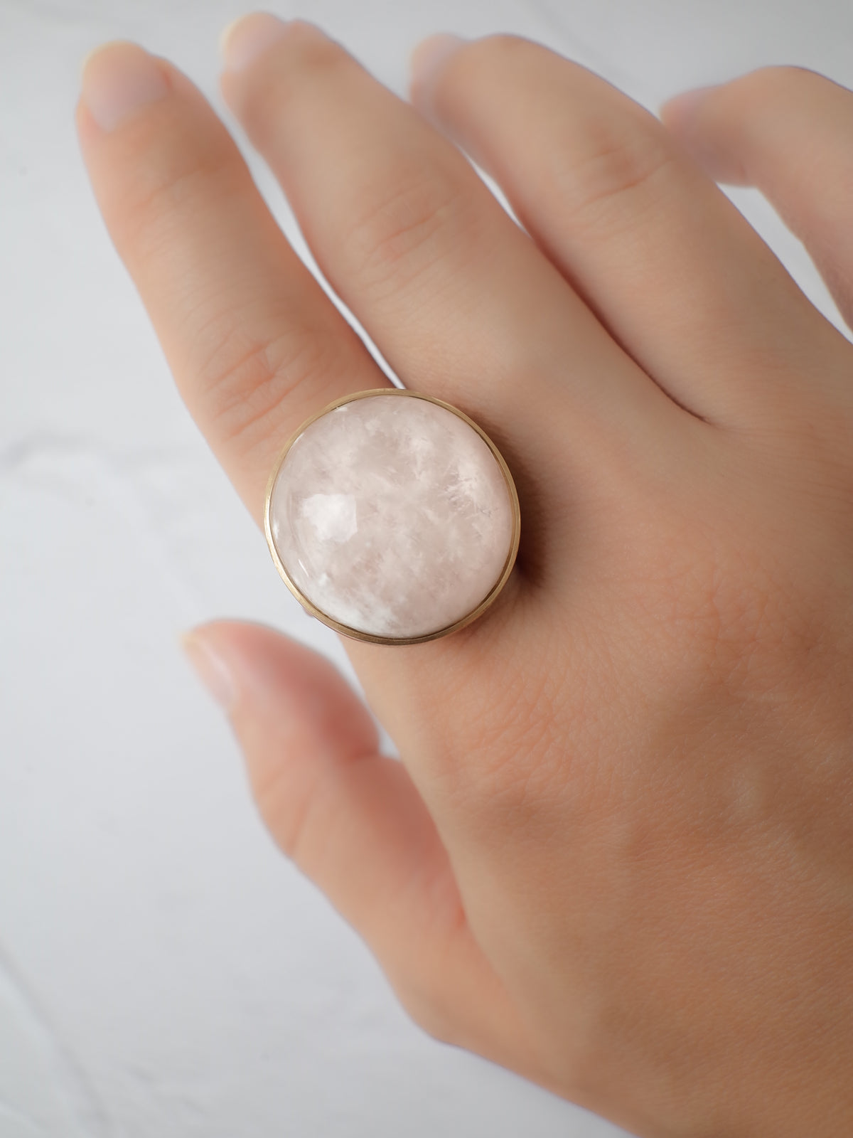 Sericite in Rose Quartz Ring