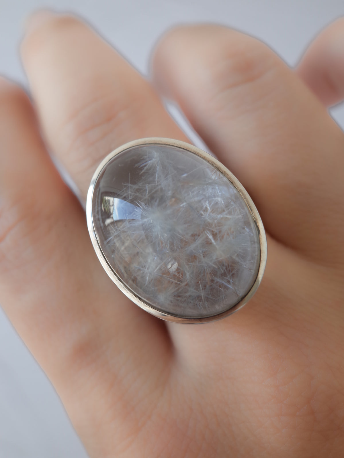 Dumortierite in Quartz Ring - 3
