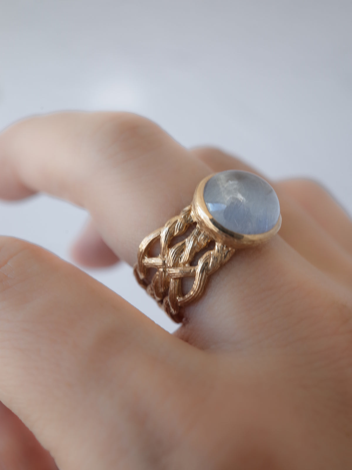 Dumortierite in Quartz ARAN Ring - 15