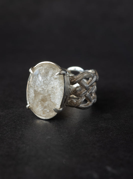 White Garden Quartz ARAN Ring - 7
