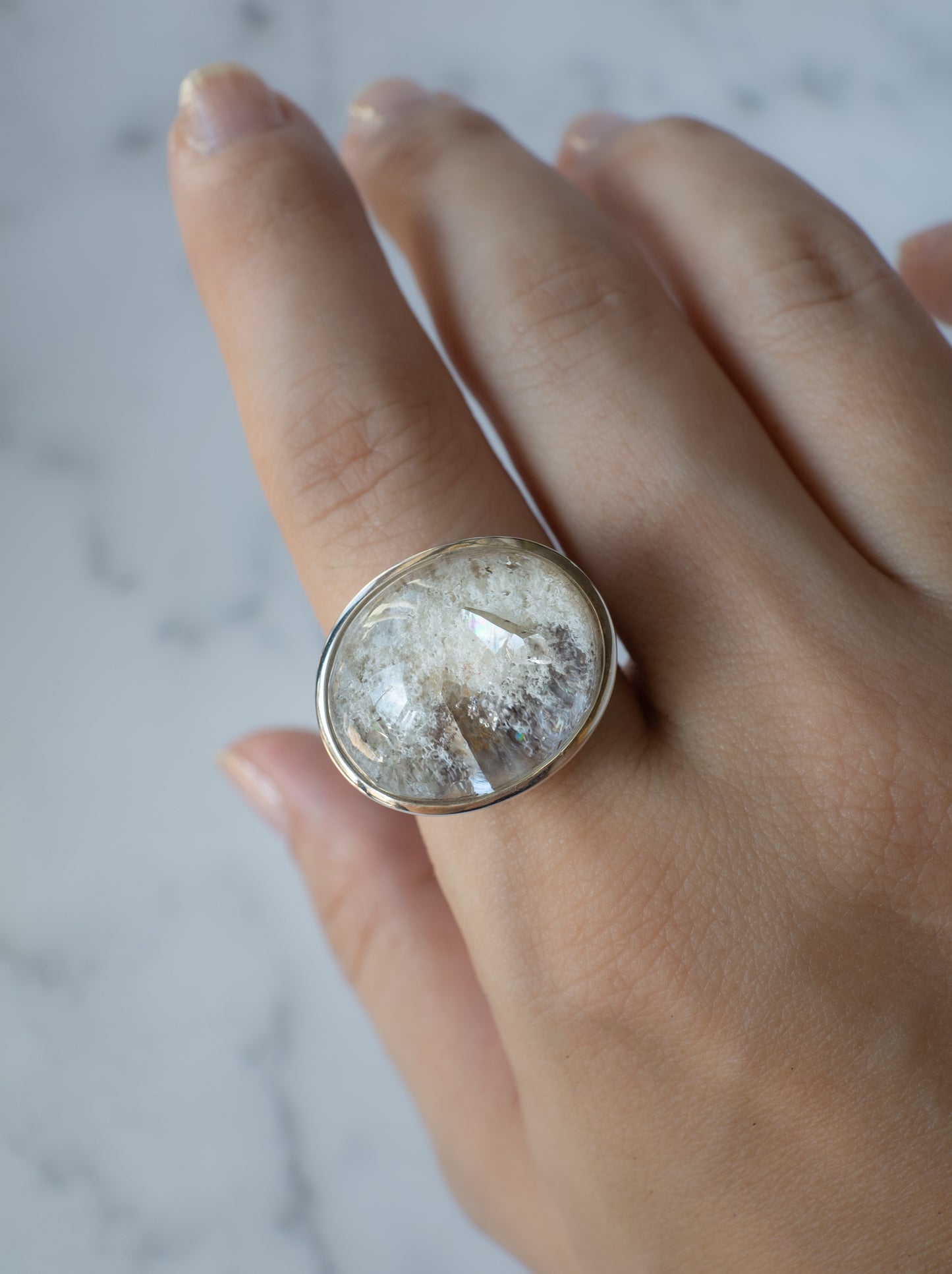 Quartz in White Garden Quartz Ring - 1