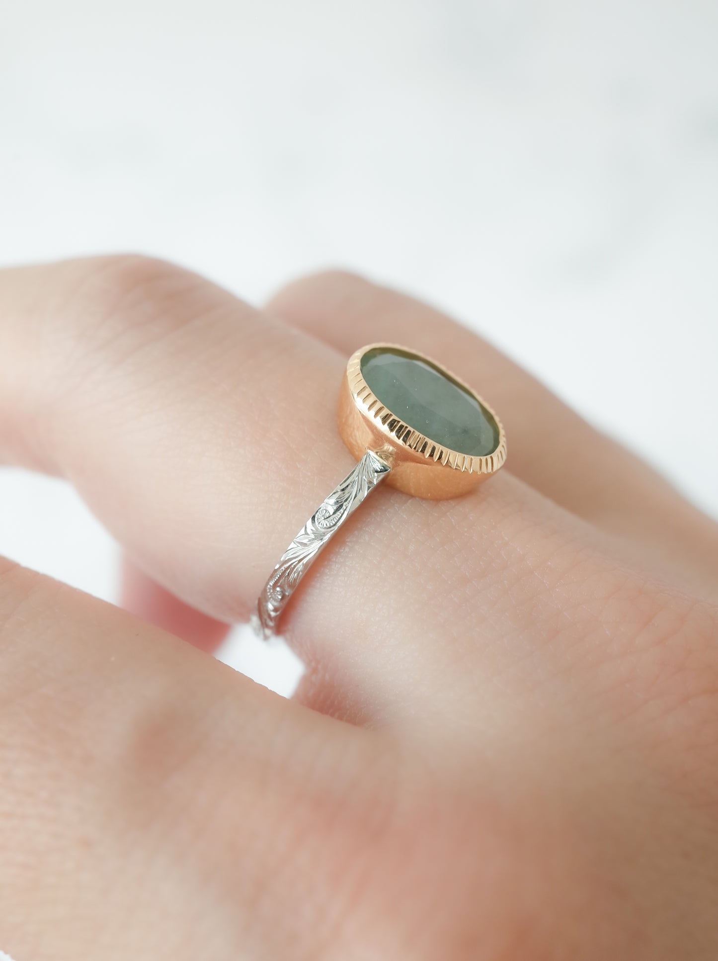 ITOIGAWA Jadeite Hawaiian Ring / Green-5