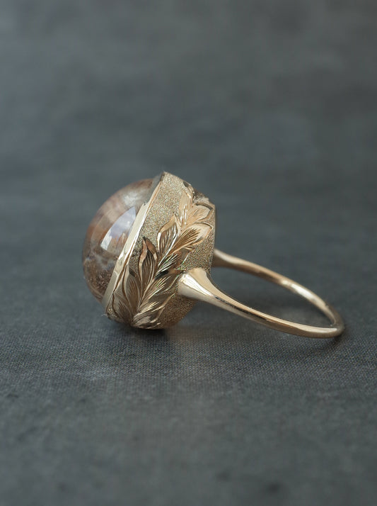 Anatase in Rutilatad Quartz Hawaiian Ring