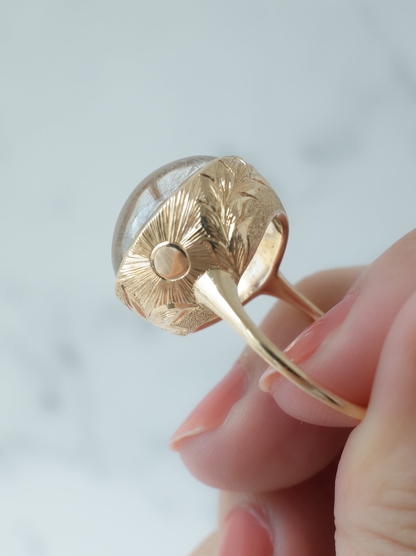 Anatase in Rutilatad Quartz Hawaiian Ring