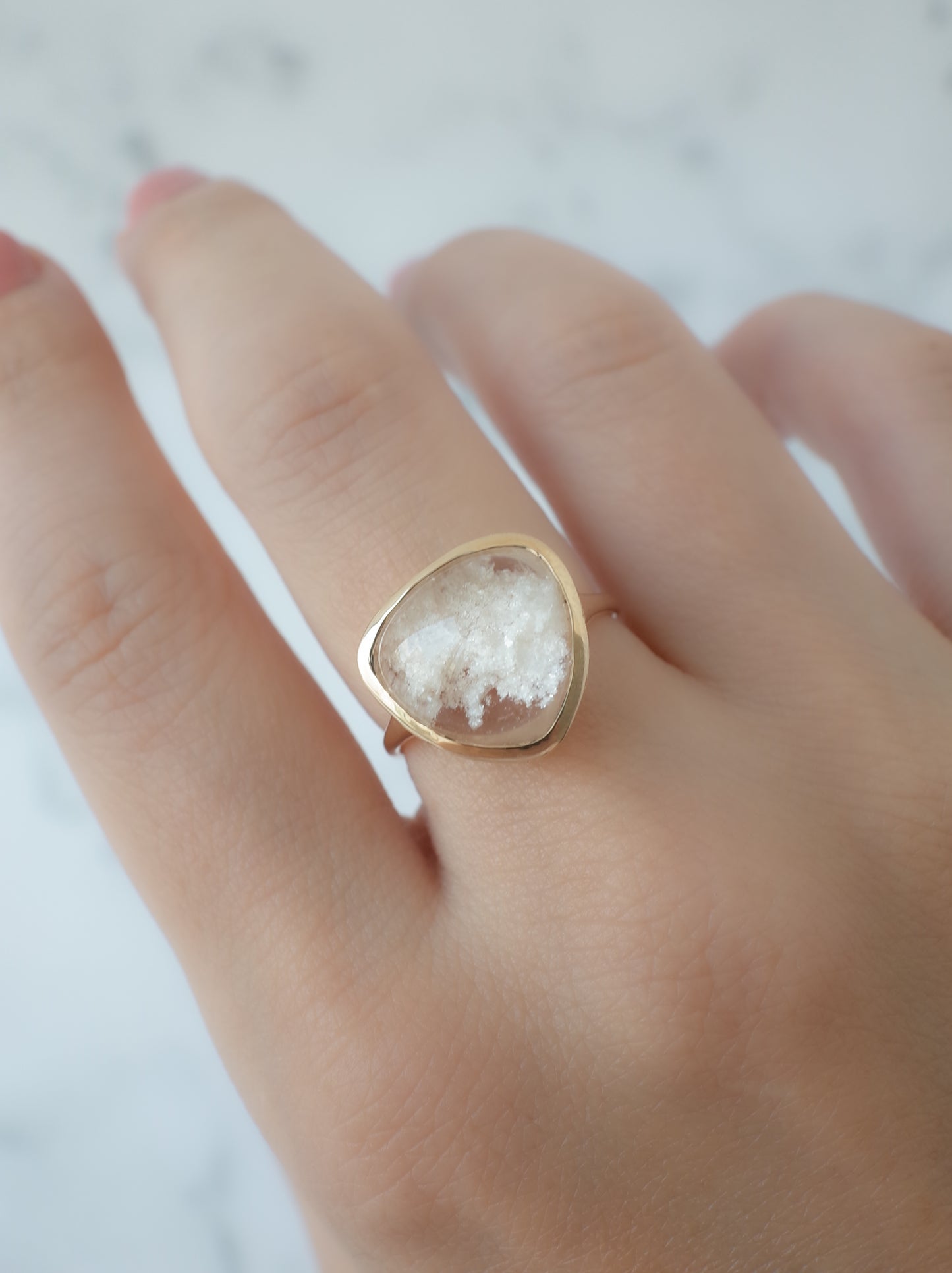 White Garden Quartz Hawaiian Ring - 1