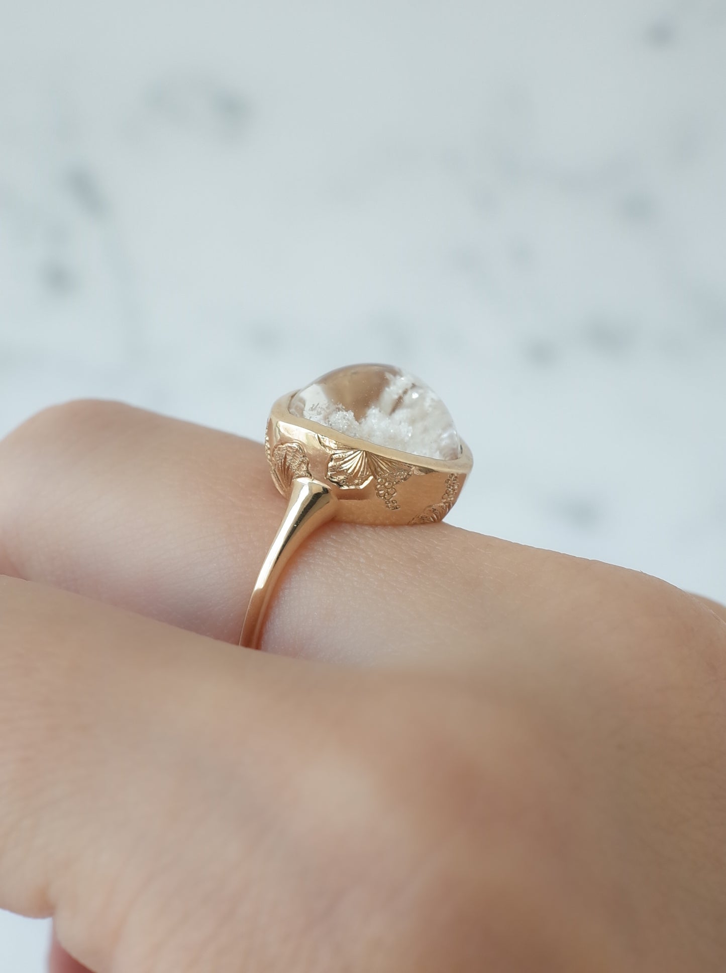 White Garden Quartz Hawaiian Ring - 1
