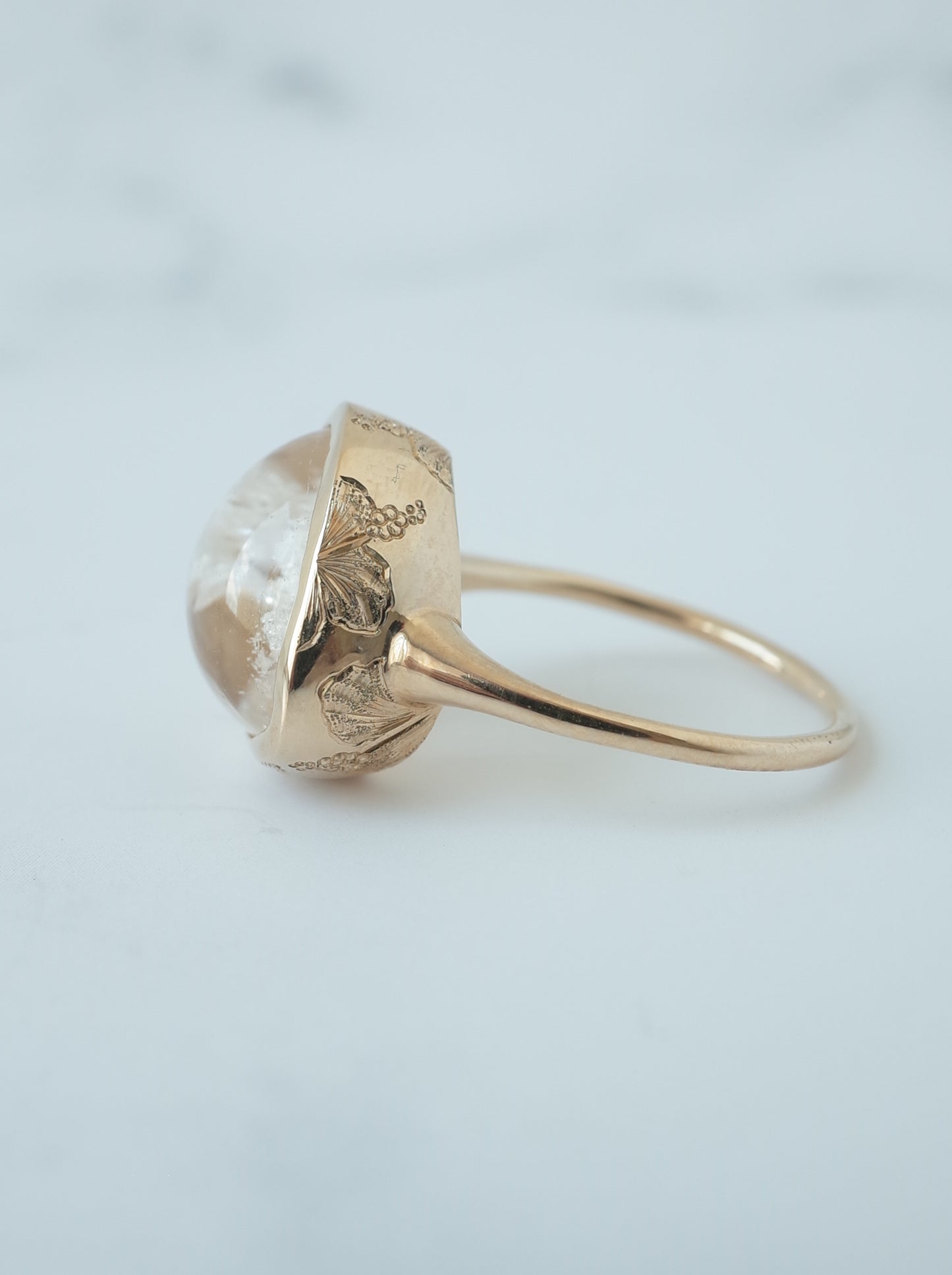 White Garden Quartz Hawaiian Ring - 1