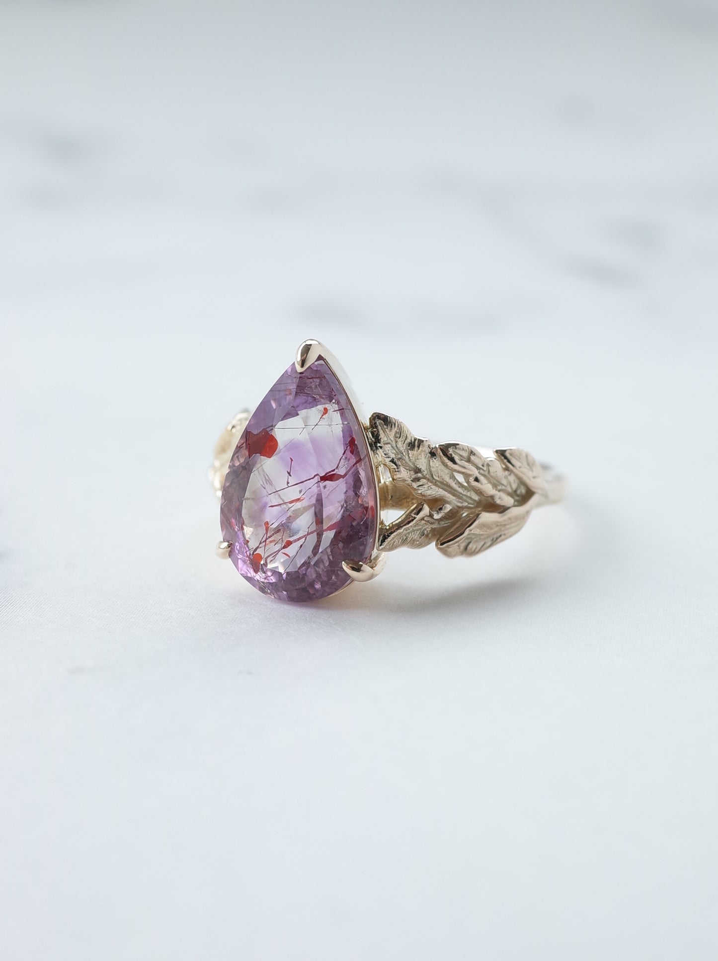 Lepidocrocite in Amethyst Ring - 4