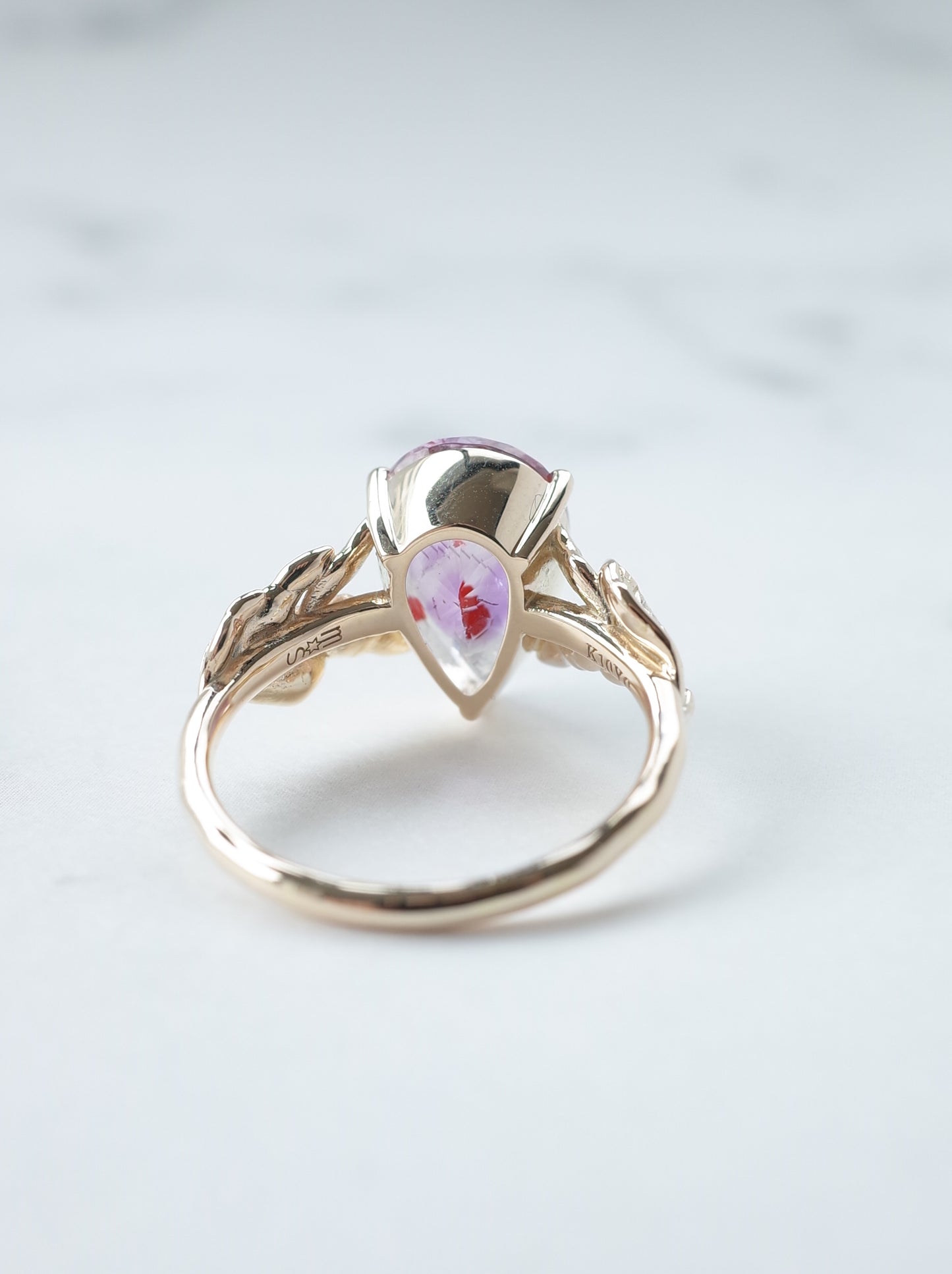 Lepidocrocite in Amethyst Ring - 4