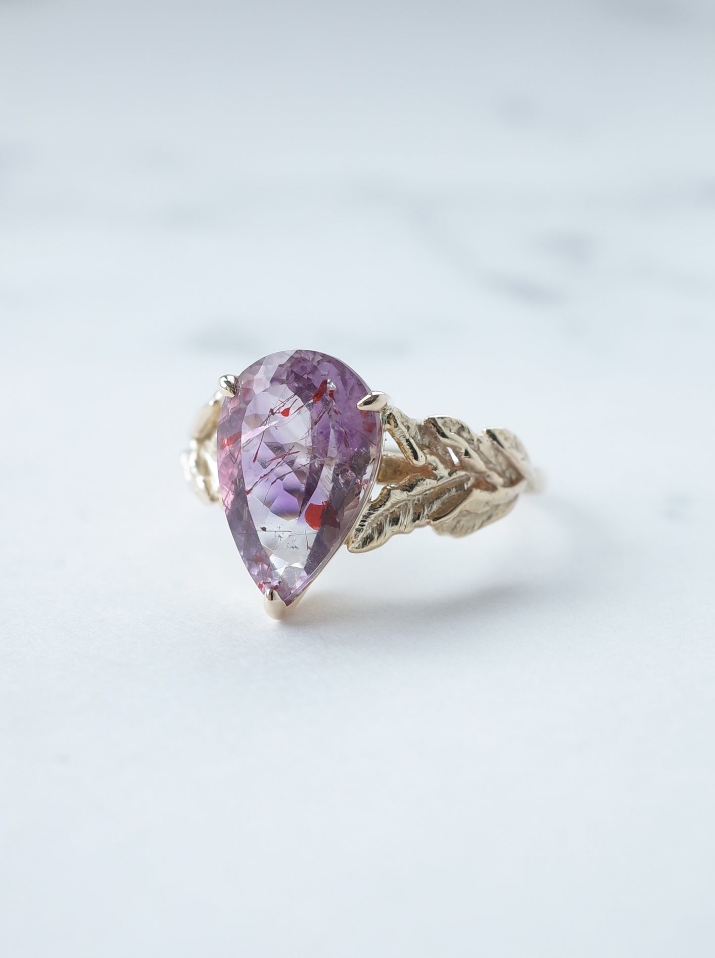 Lepidocrocite in Amethyst Ring - 4