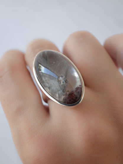 Platinum Rutilated Quartz Ring - 2