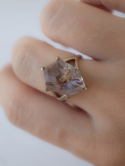 Red Rutilated Quartz Ring  / cut by CANNA