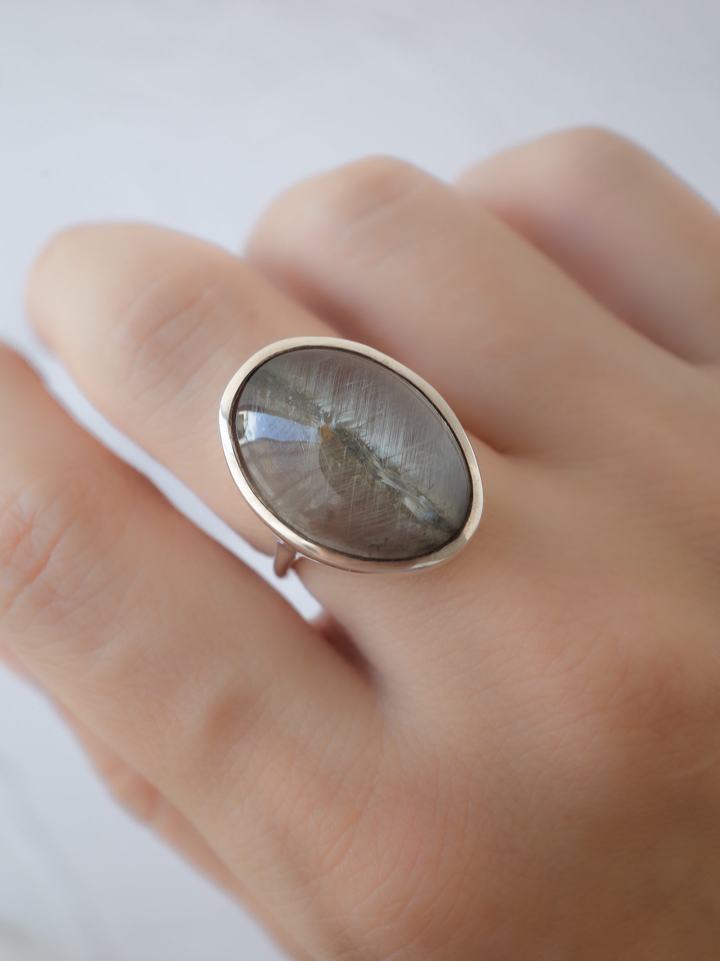 Platinum Rutilated Quartz Ring - 3