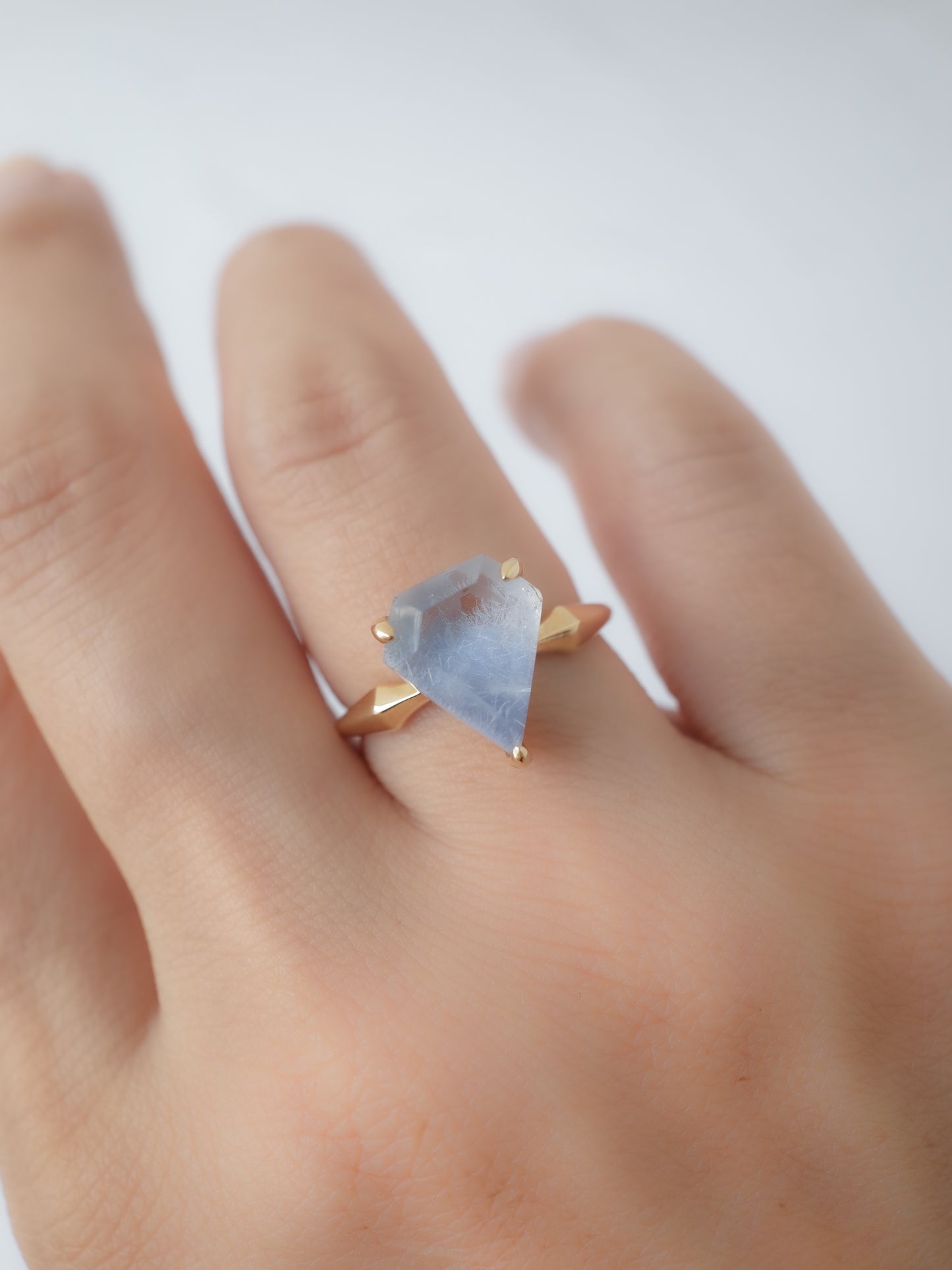 Dumortierite in Quartz Ring - 1