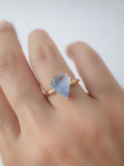 Dumortierite in Quartz Ring - 1